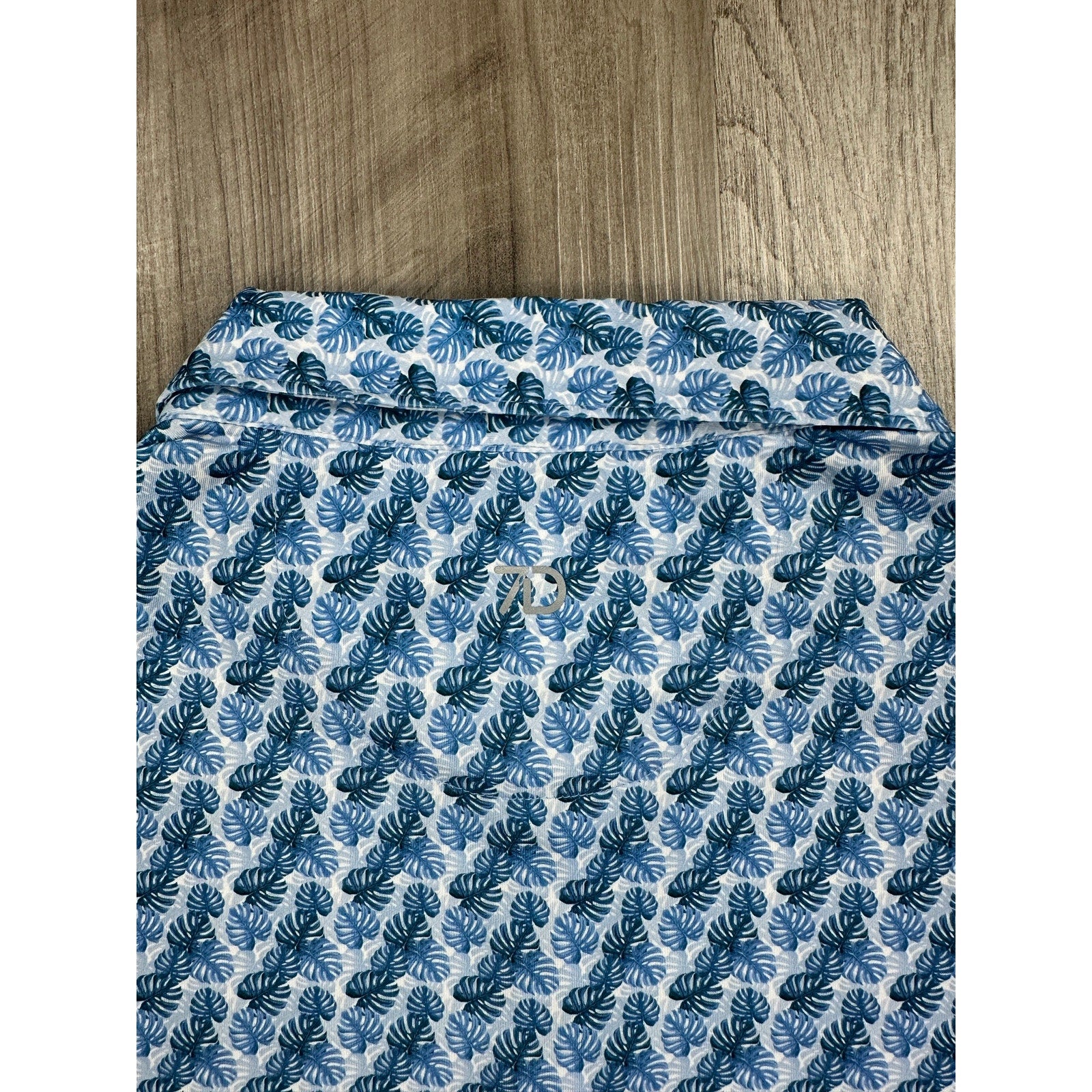 7 Diamonds Palm Leaf 4 Way Stretch Performance Jersey Polo in Blue — Size XL