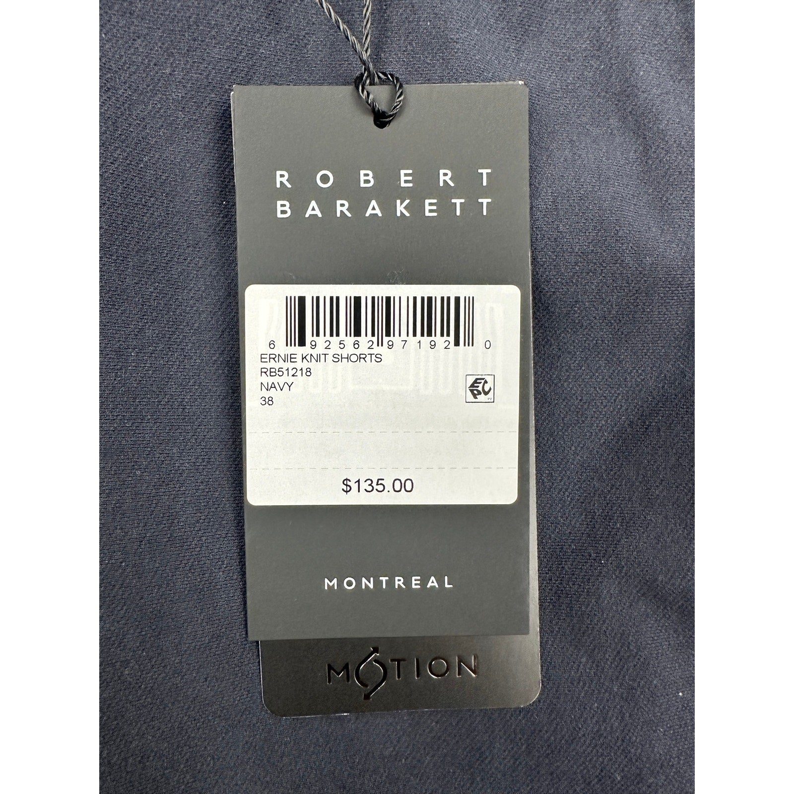 Robert Barakett Ernie Knit Chino Motion Shorts in Navy — Size 38