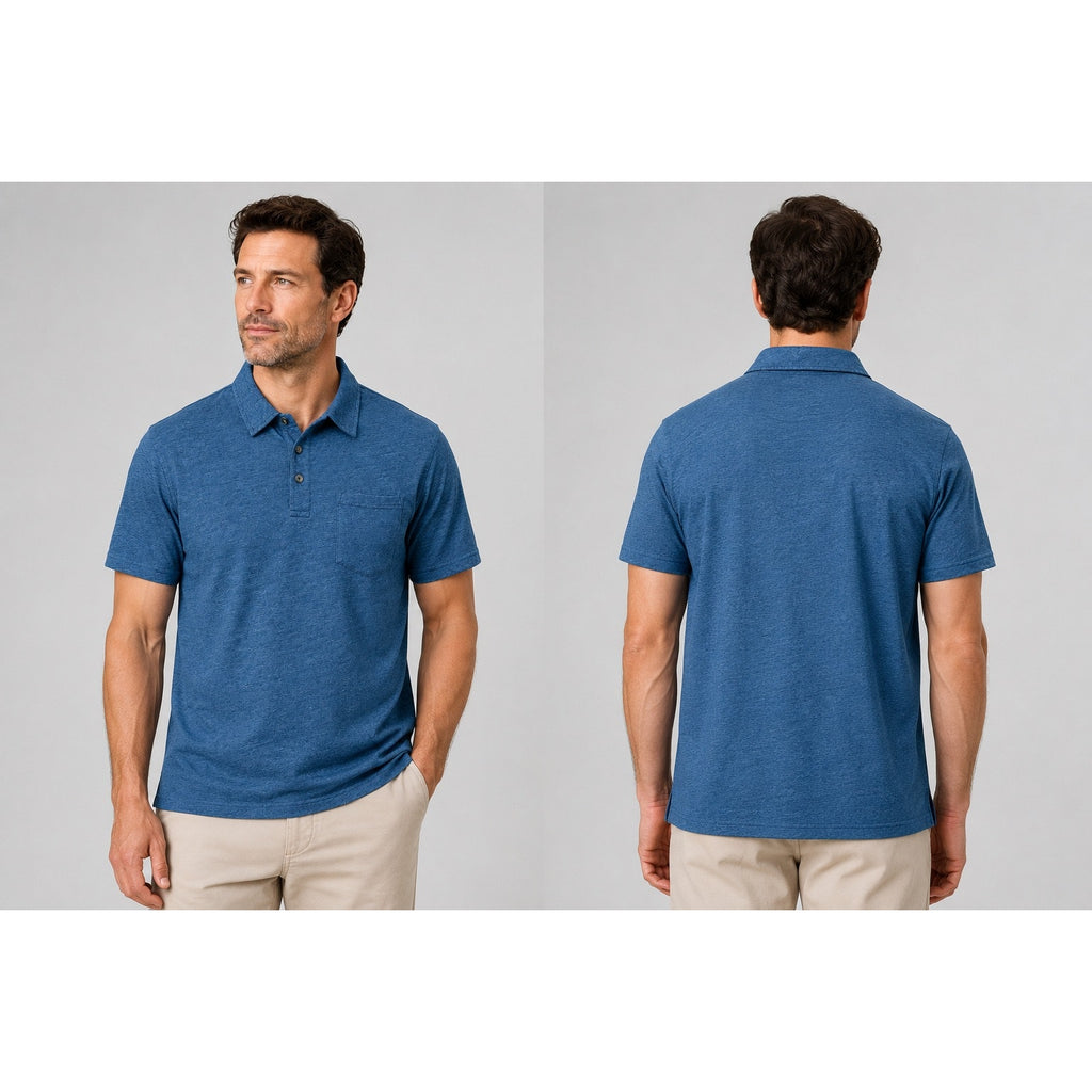 Fair Harbor Atlantic Polo in Dark Denim — Size 2XL