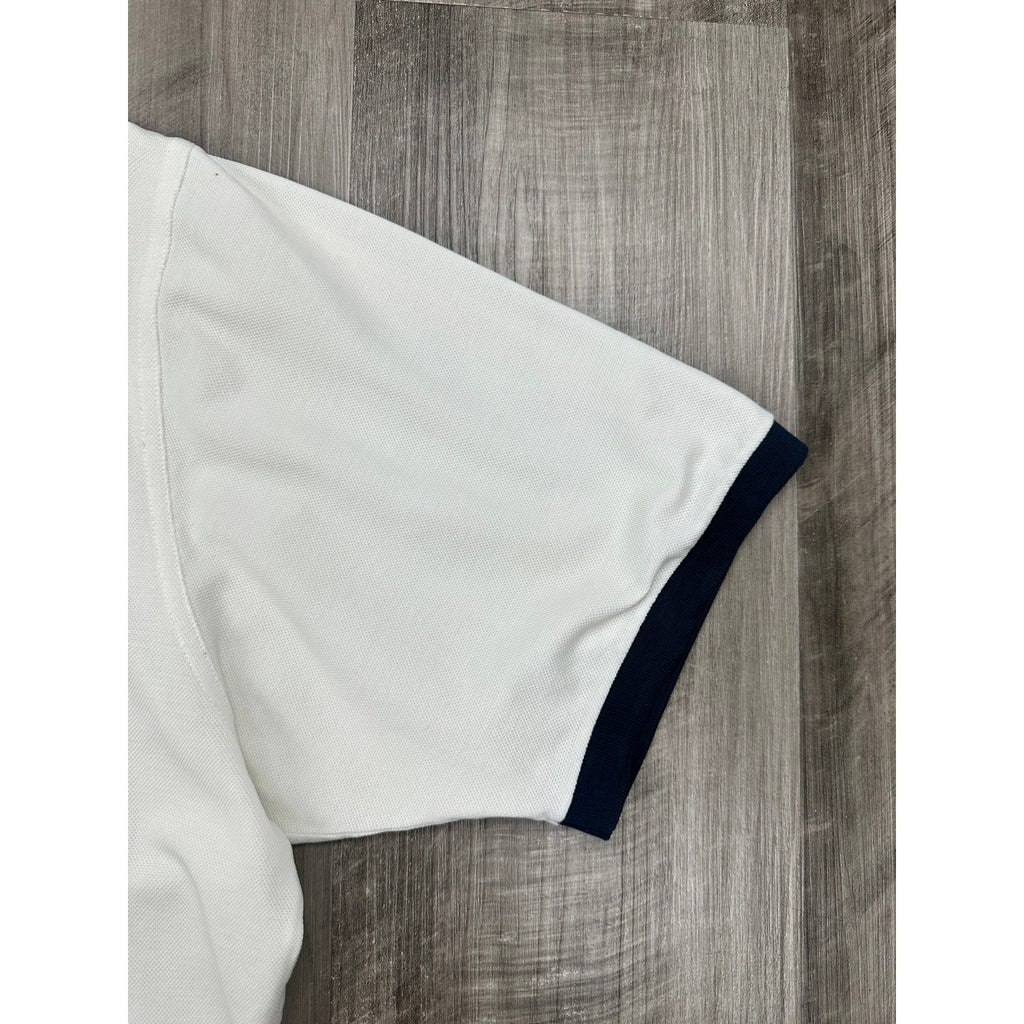 Paul & Shark Yachting Made in Italy Vintage Rainbow Stripe Collar Polo in White with Rainbow — Size Large // Preowned