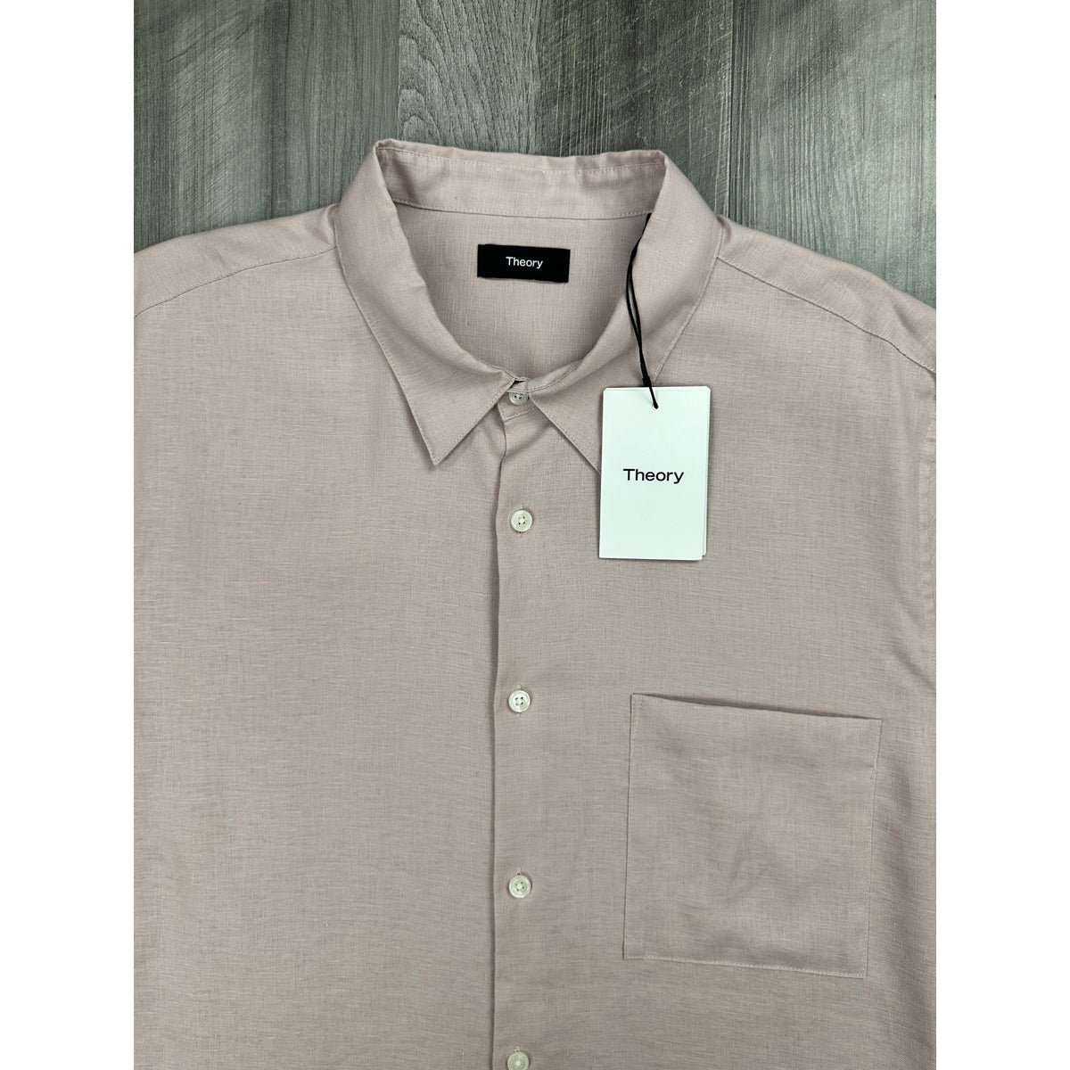 Theory Irving PA Precise Linen 2 Long Sleeve Button Down Shirt — Size 2XL