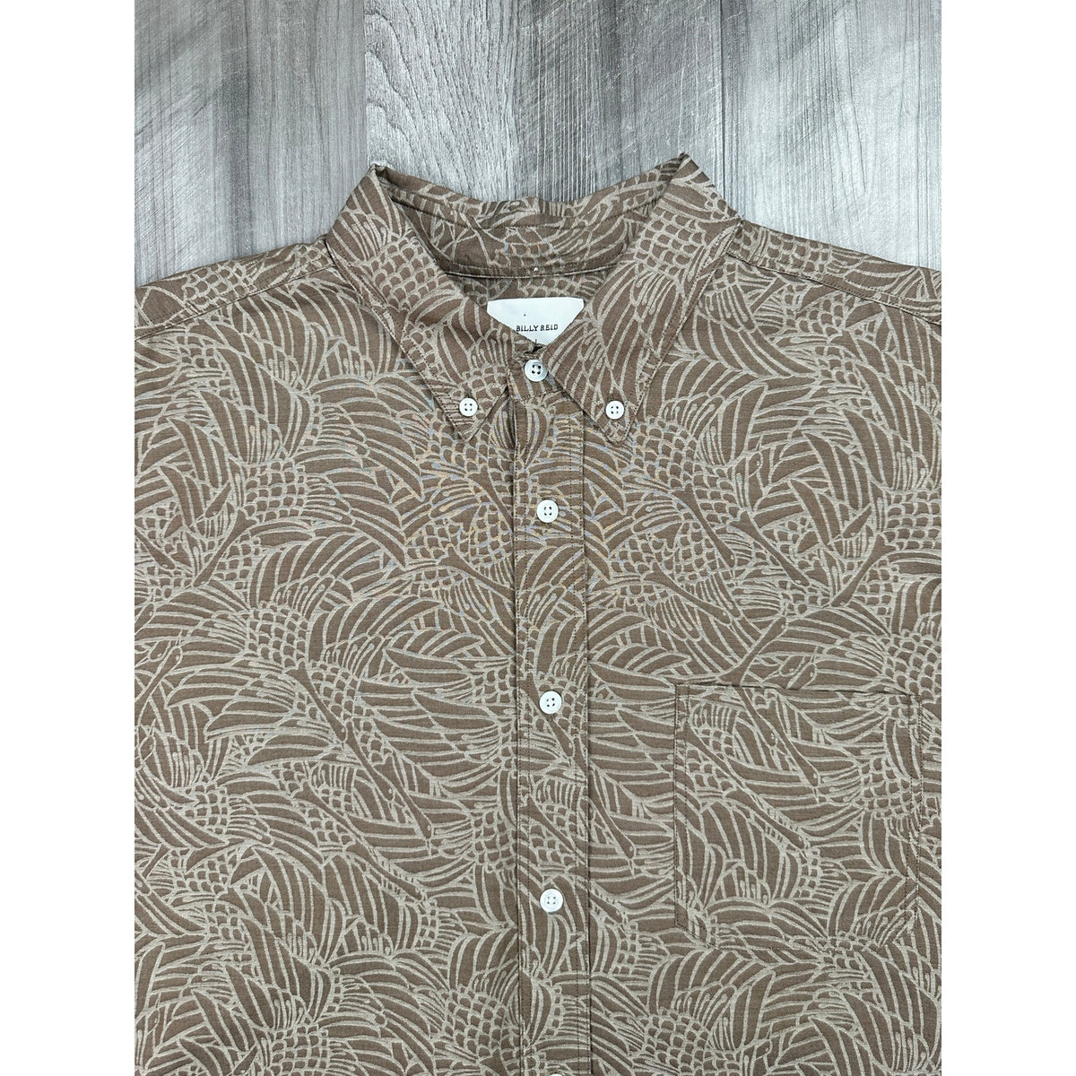 Billy Reid Melange Heron Swarm Standard Fit Long Sleeve Button Down Shirt — Size Large // Preowned