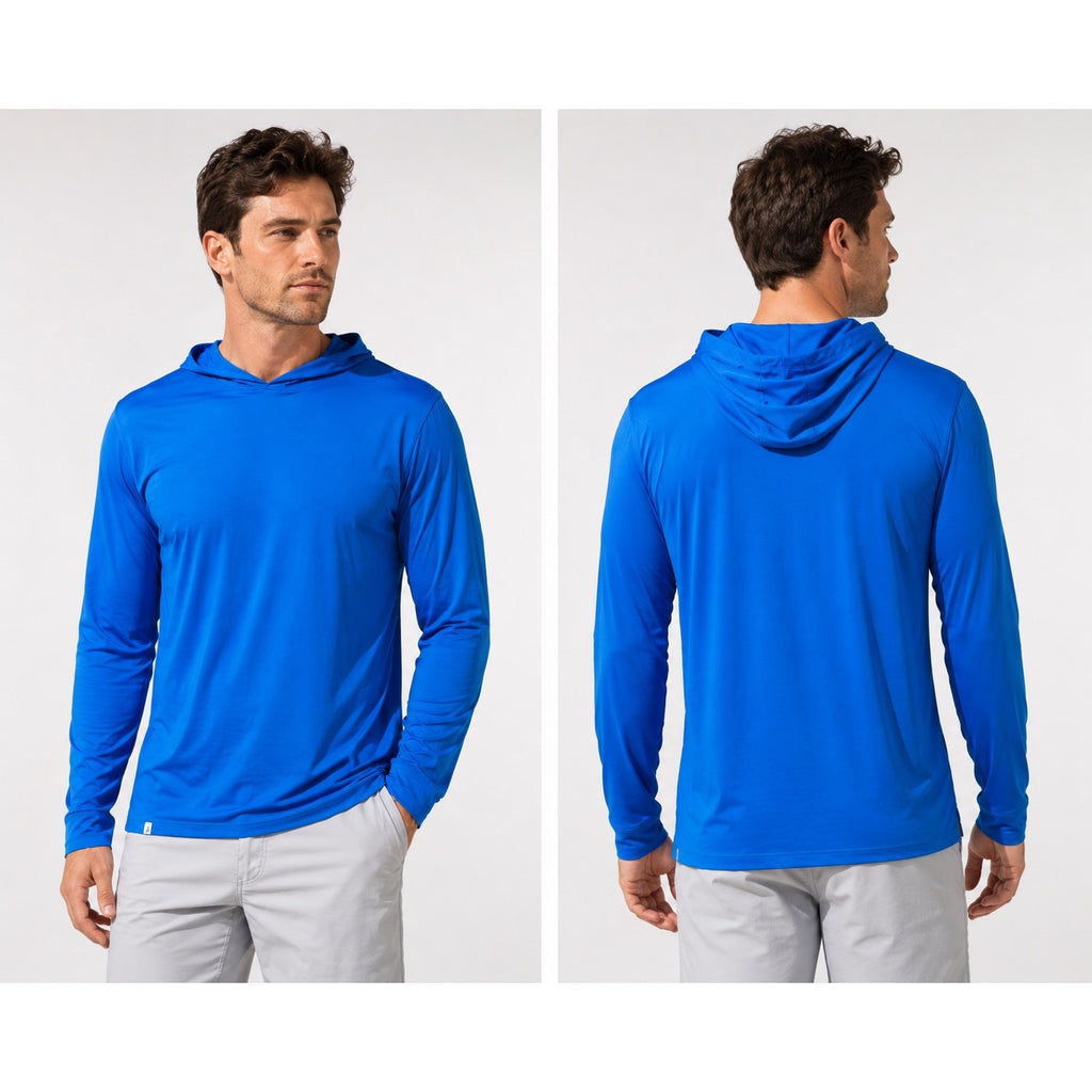 Johnnie-O Talon Featherweight Performance Hoodie in Palisades Blue — Size 2XL