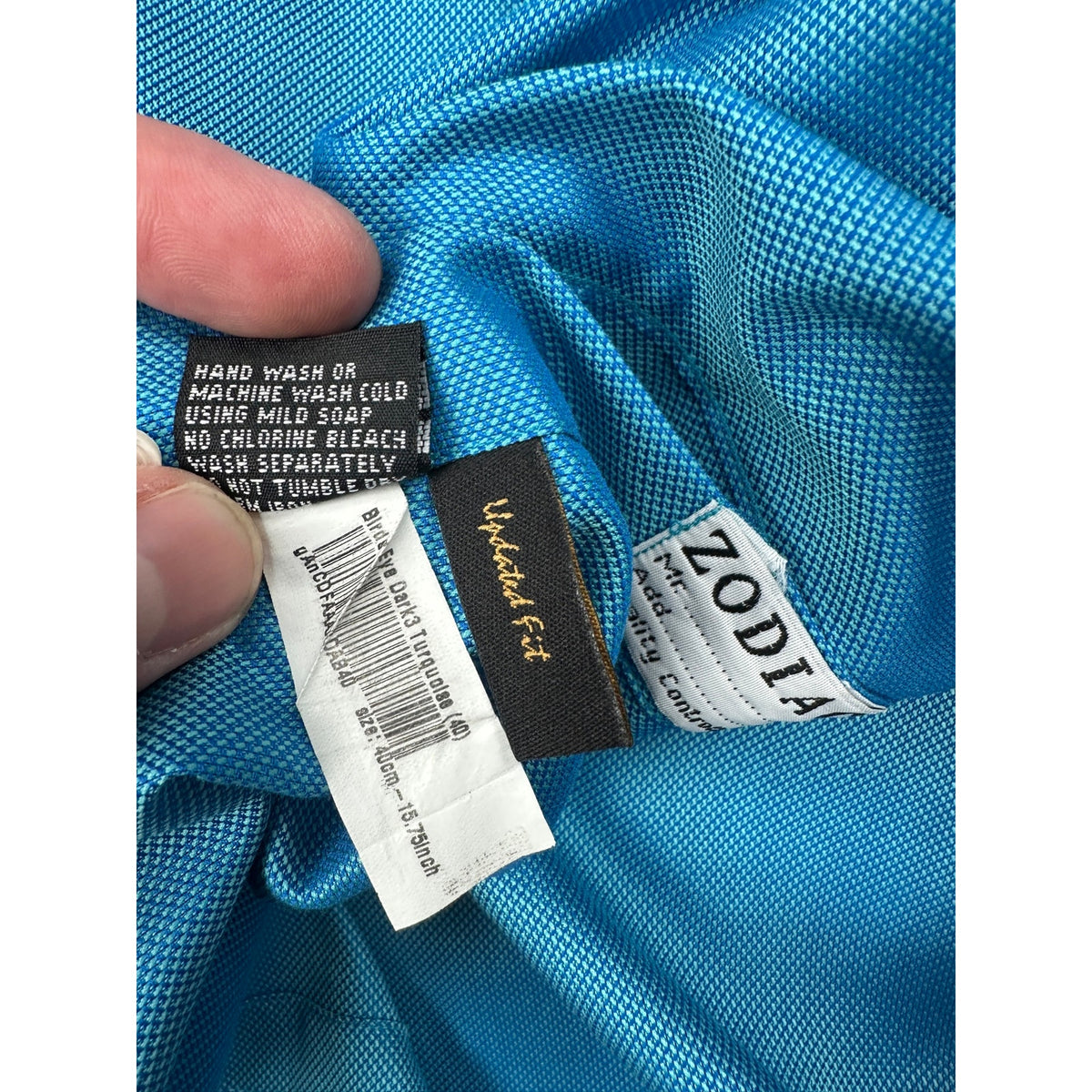 Zodiac Birds Eye Updated Fit Mercerized Two-Ply Cotton Long Sleeve Shirt — Size 40/15.75 (Medium) // Preowned