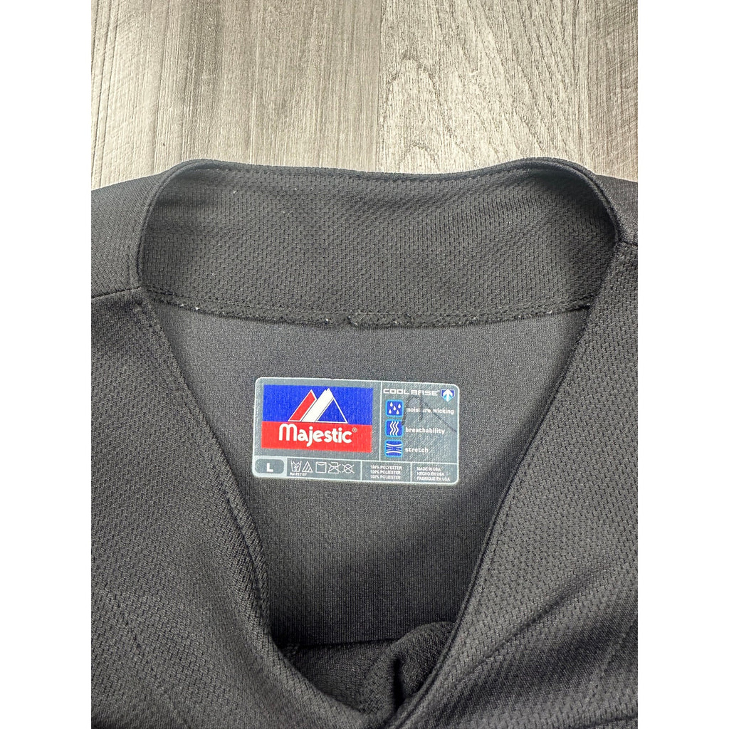 Majestic Texas Rangers Cool Base Blackout Sleeveless Mesh Jersey — Size L