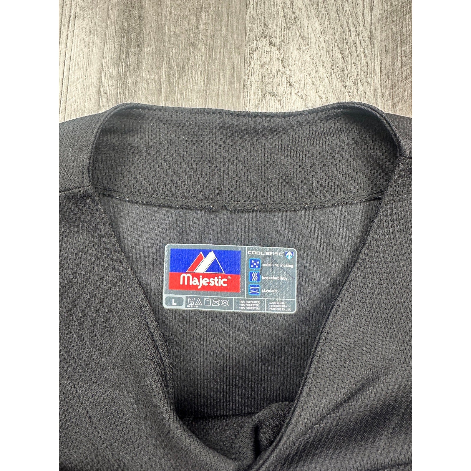 Majestic Texas Rangers Cool Base Blackout Sleeveless Mesh Jersey — Size L