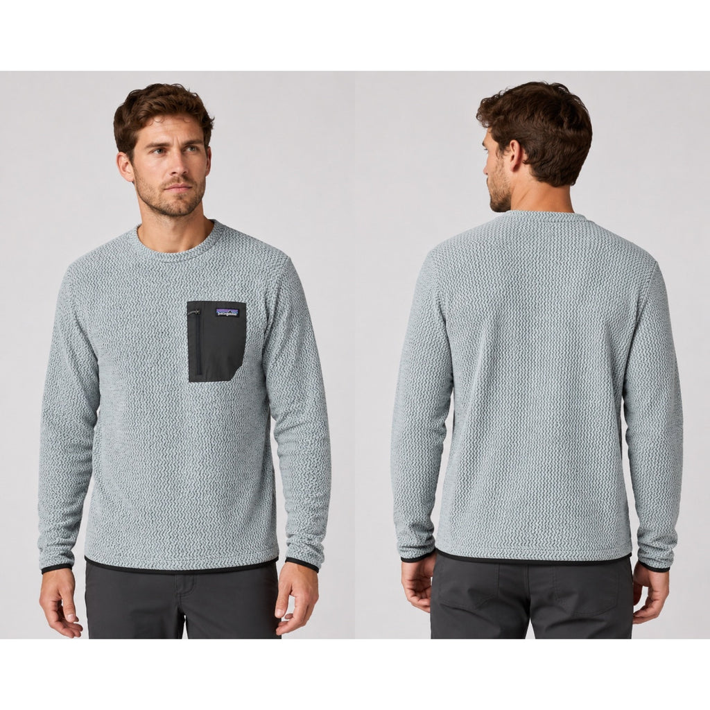 Patagonia R1 Air Crew Fleece Pullover in Light Plume Gray — Size Medium // Preowned