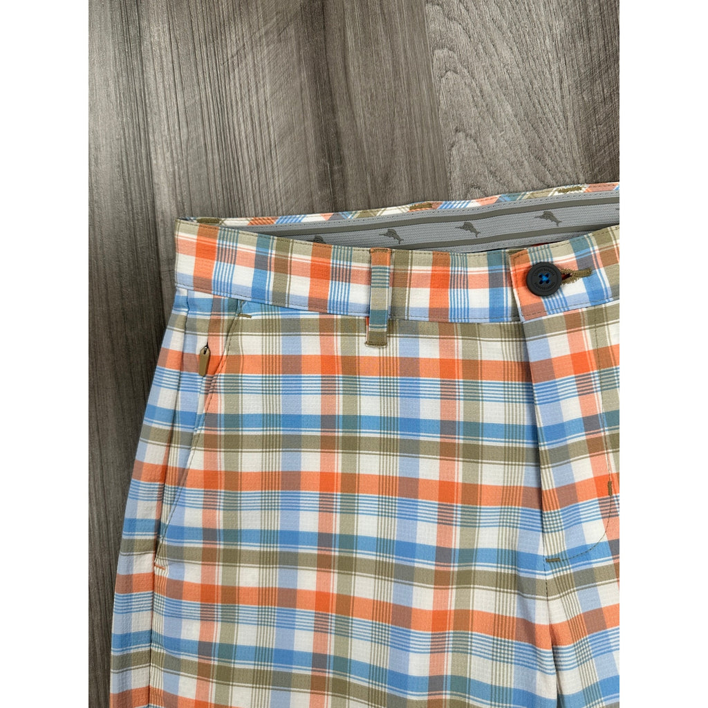 Tommy Bahama Chip Shot Caddie Plaid Golf Shorts in Continental — Size 29