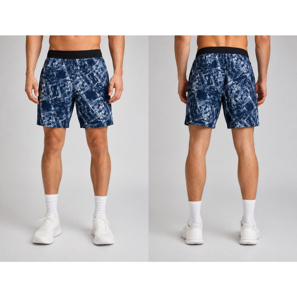 Lululemon City Downtown Print 11" Core Shorts in Navy, White, Black — Size Large // Preowned