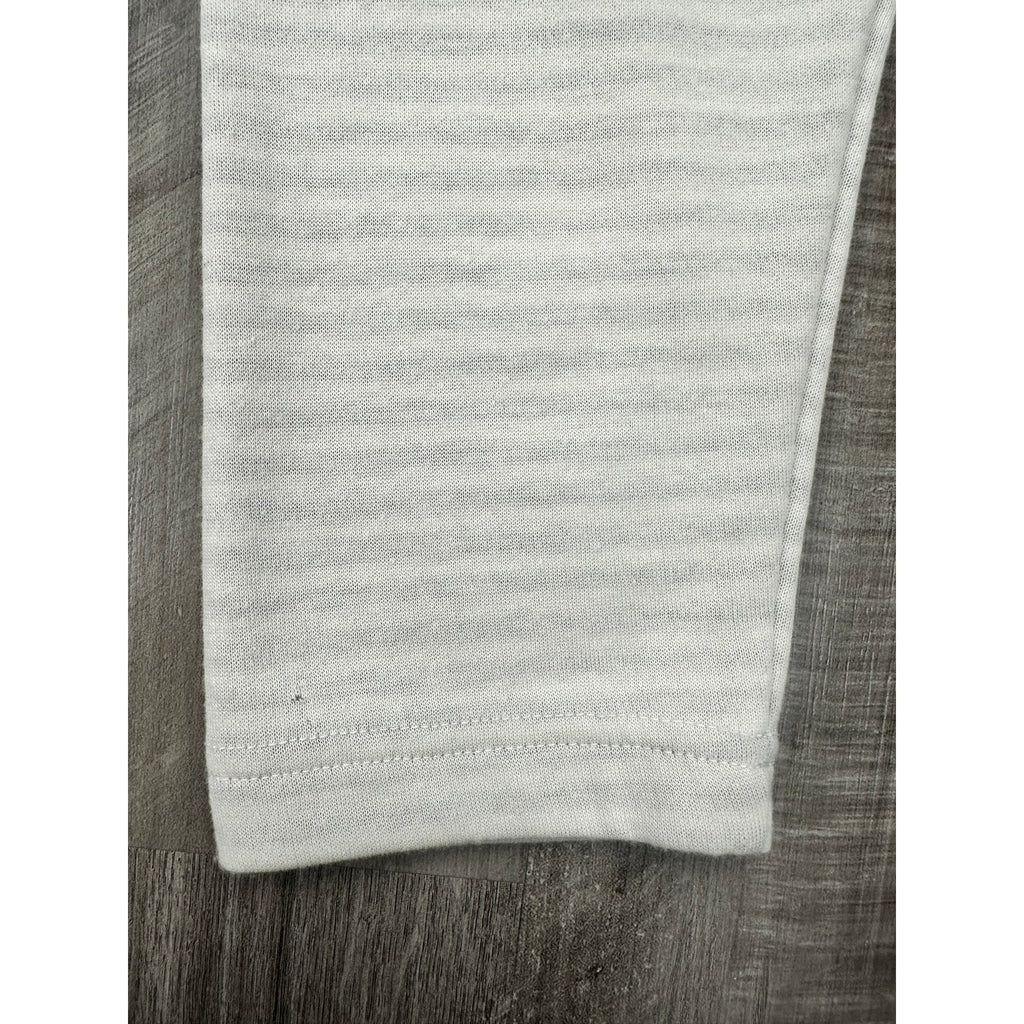 Billy Reid Louis Striped Slim Fit Long Sleeve Henley in Cream, Gray — Size Medium // Preowned