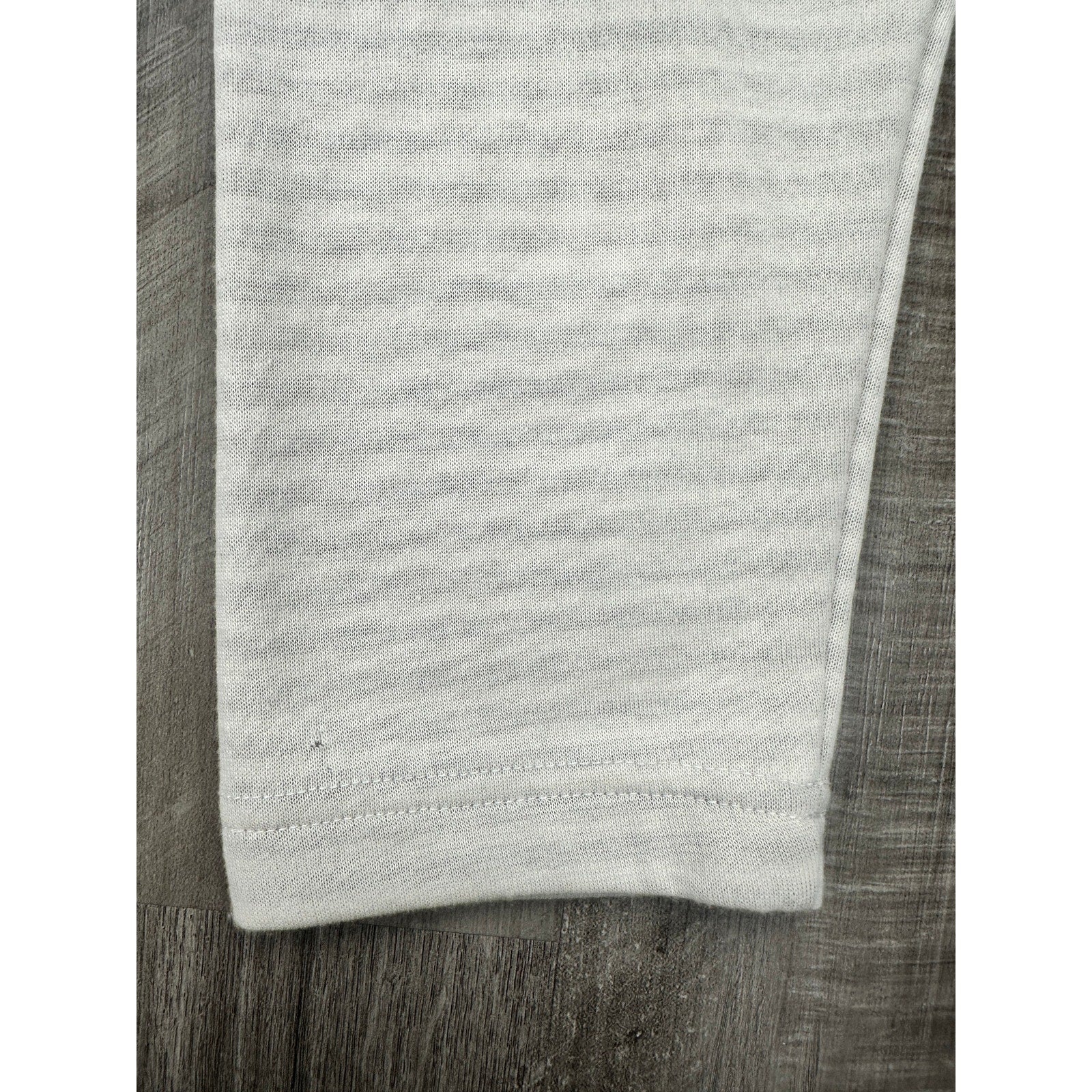 Billy Reid Louis Striped Slim Fit Long Sleeve Henley in Cream, Gray — Size Medium // Preowned