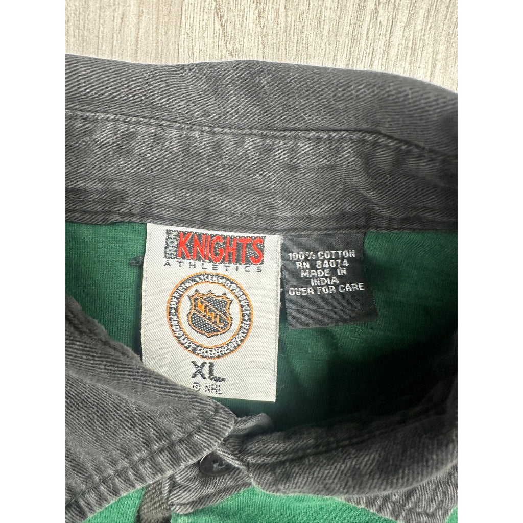 Iron Knights Apparel Vintage Dallas Stars Vertical Rugby Stripe Long Sleeve Polo — Size XL // Preowned