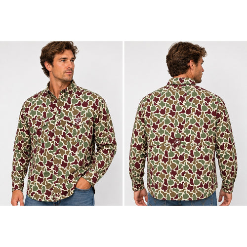 Amigo Provisions Texas A&M Aggies Camo Long Sleeve Vented Shirt — Size 2XL