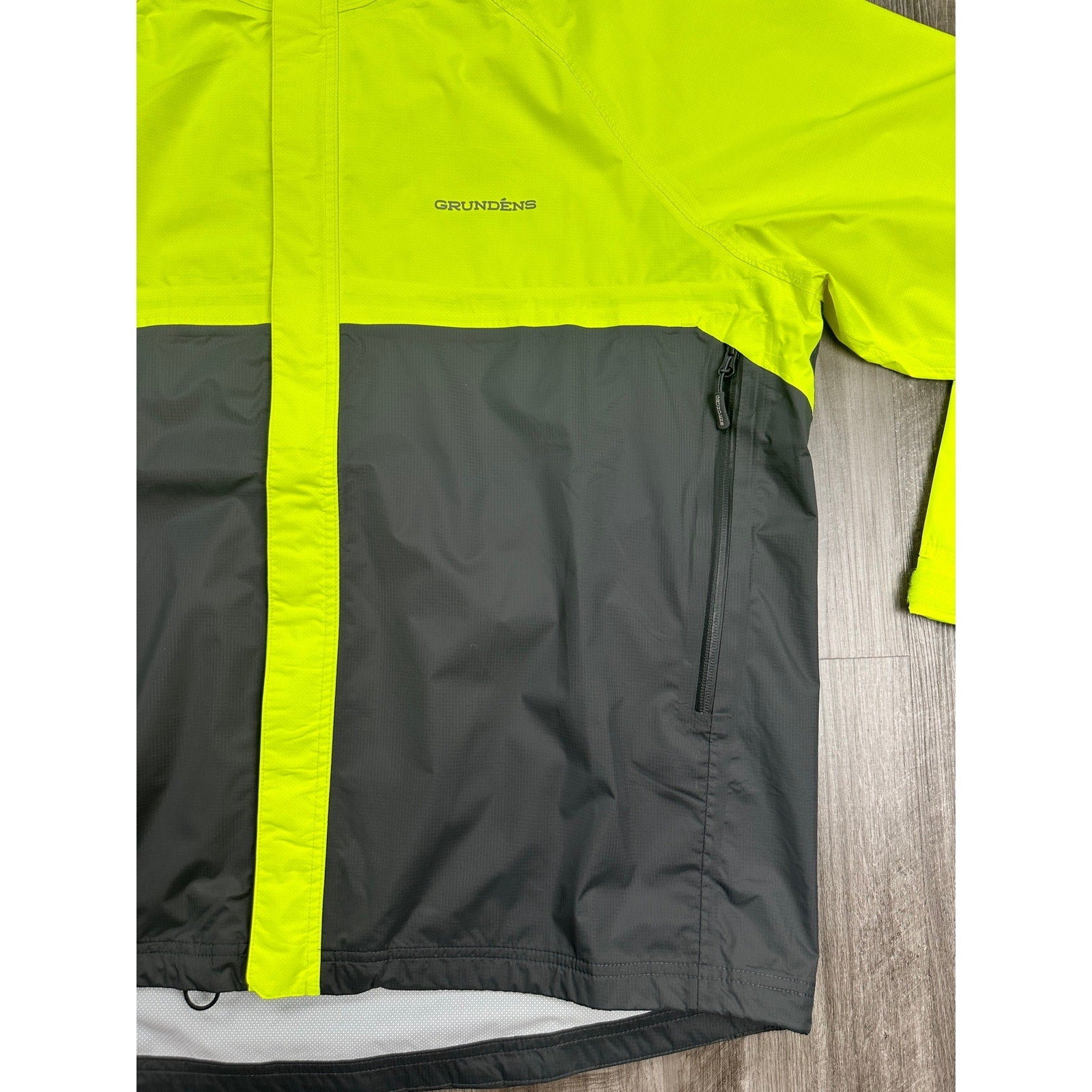 Grundens Trident Ripstop Hooded Jacket in High Visibility Yellow — Size 2XL