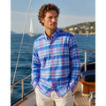 Tommy Bahama Sarasota Stretch Prismatic Plaid Long Sleeve Shirt in Blue, Pink, Green, White — Size Large // Preowned