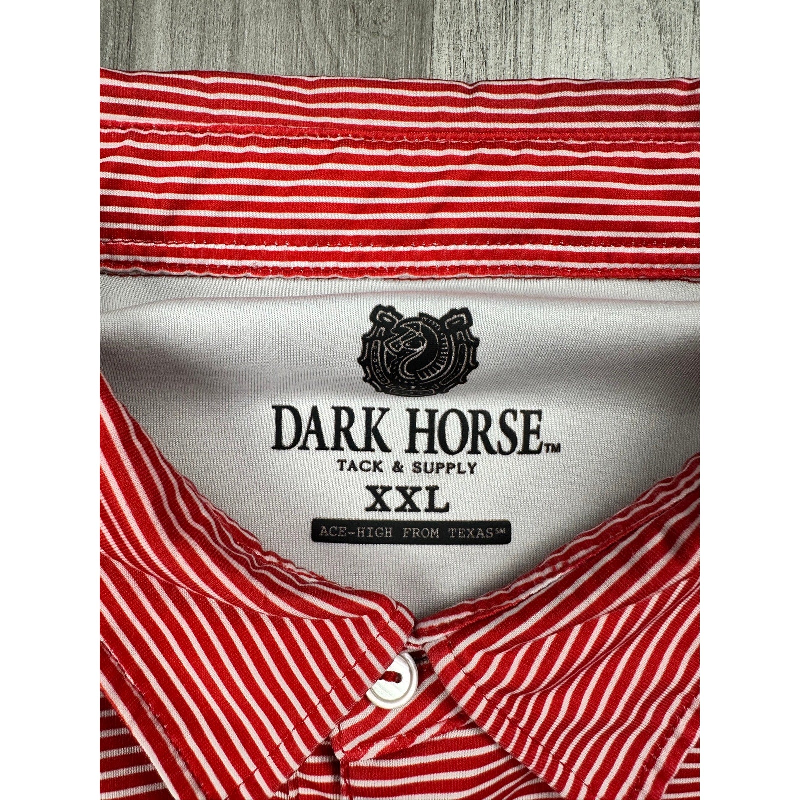 Dark Horse Tack & Supply Texas Tech Red Raiders Striped Golf Polo in Red, White — Size 2XL // Preowned