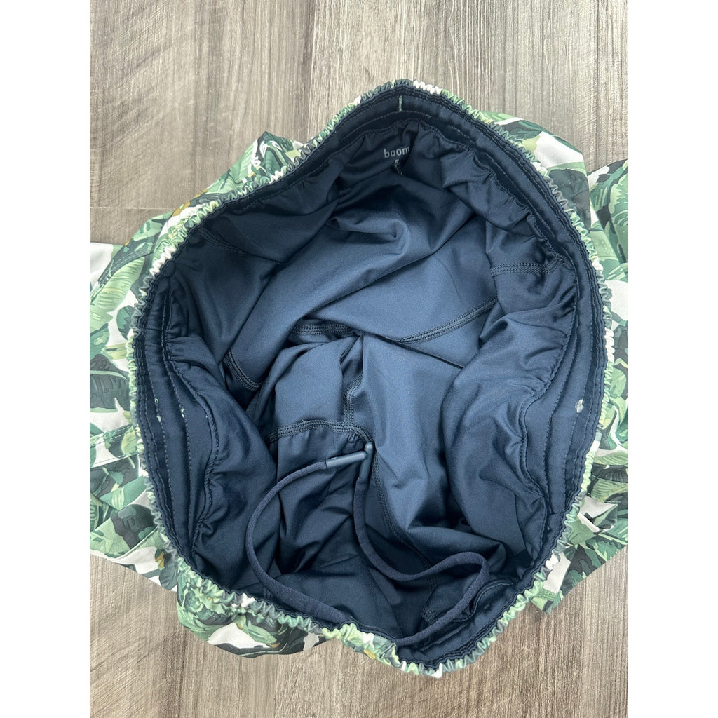 Birddogs Tropical Lined Gym Training Shorts in Greens, Tan and White — Size Large Extended // Preowned