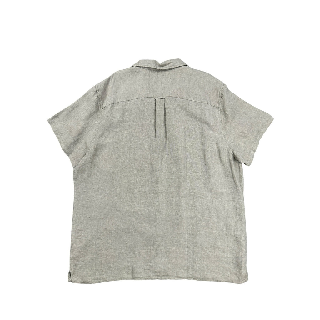 Psycho Bunny Windcrest Linen Blend Short Sleeve Button Down in Jute — Size 3XL