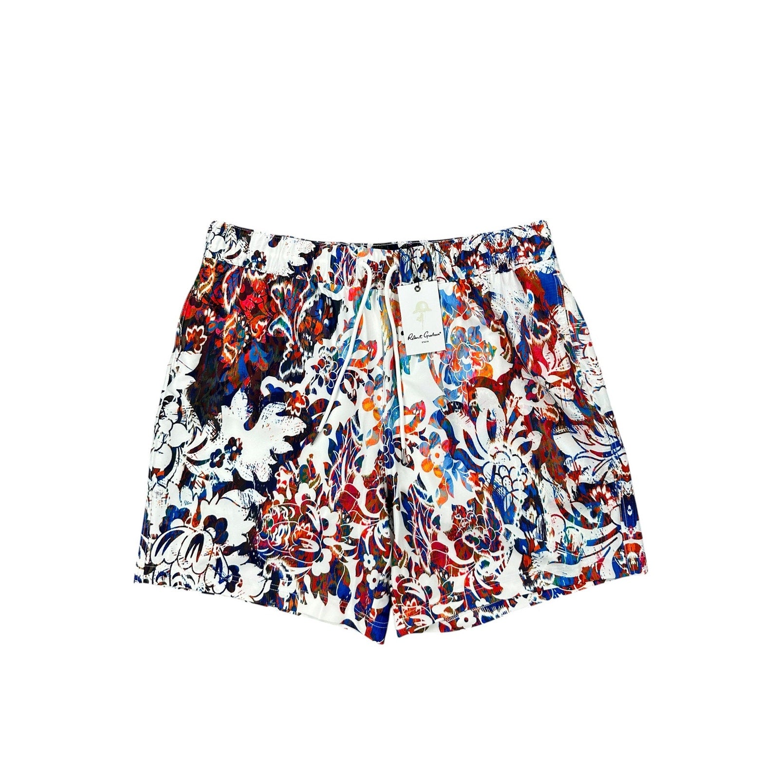 Robert Graham Floral Graffiti Swim Trunks — Size Large