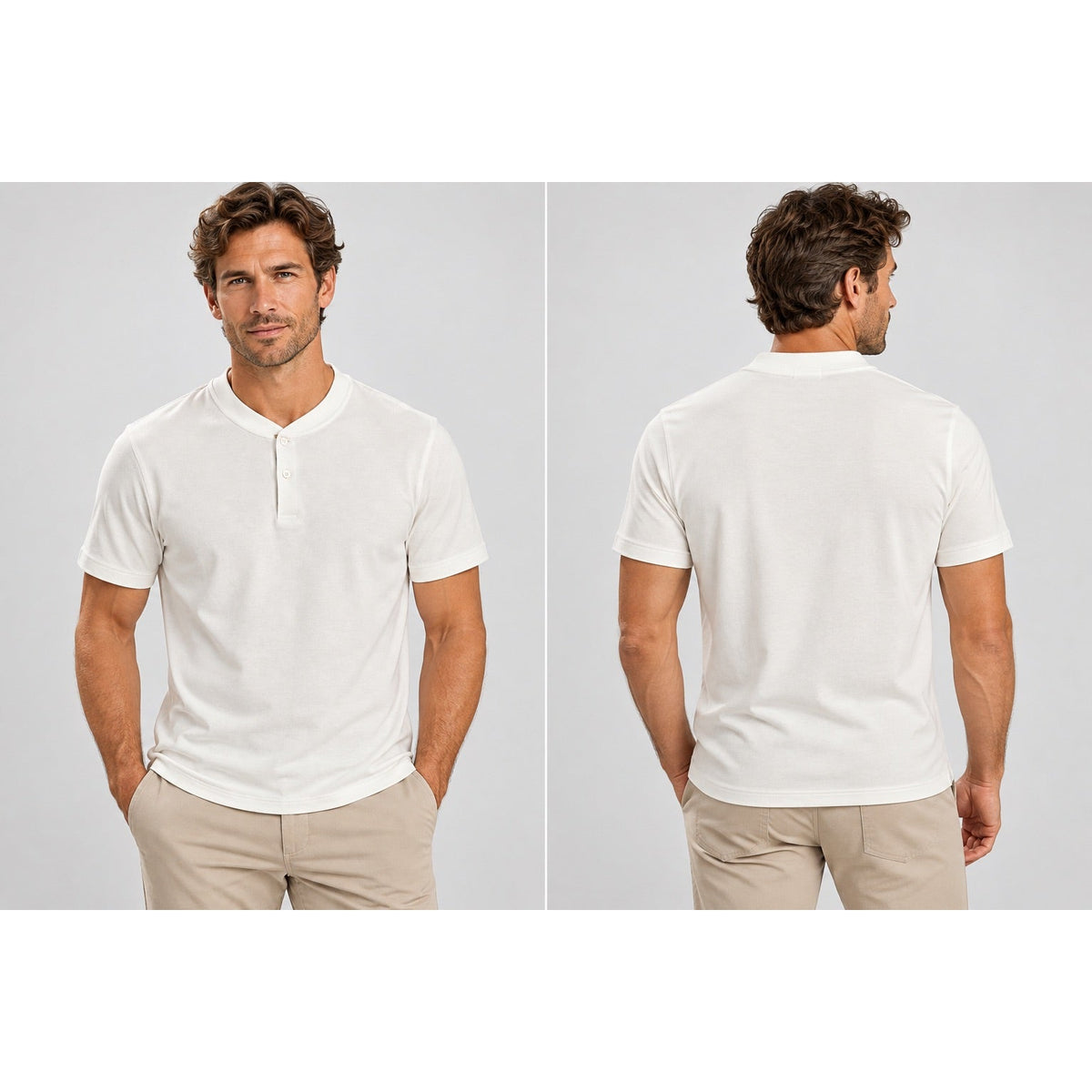Theory Berk Function Pique Short Sleeve Henley — Size Large // Preowned