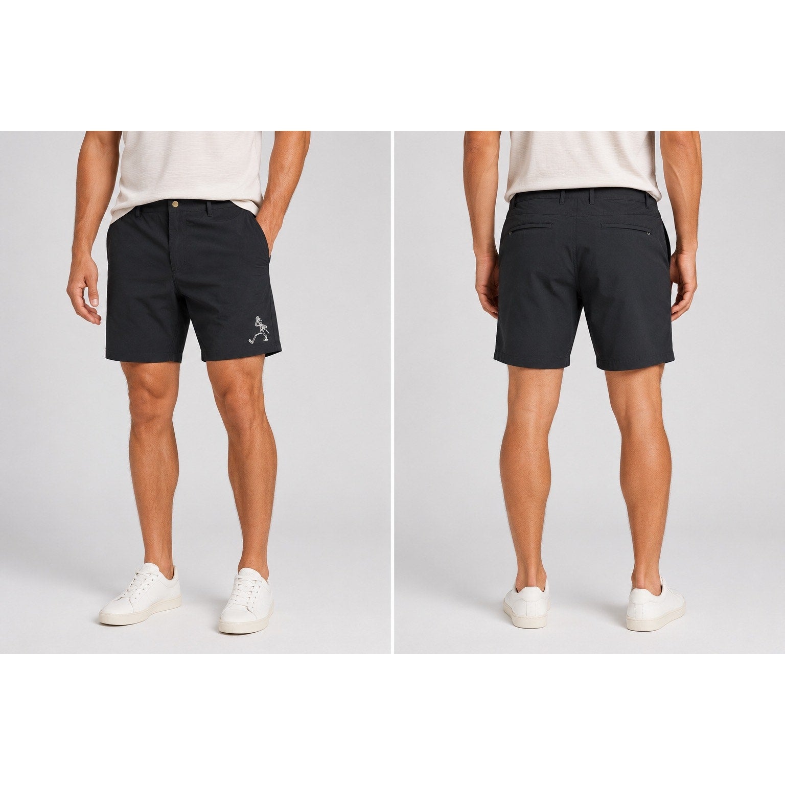 Section 119 x Grateful Dead Dancing Skeleton Performance Golf Shorts in Black — Size 42