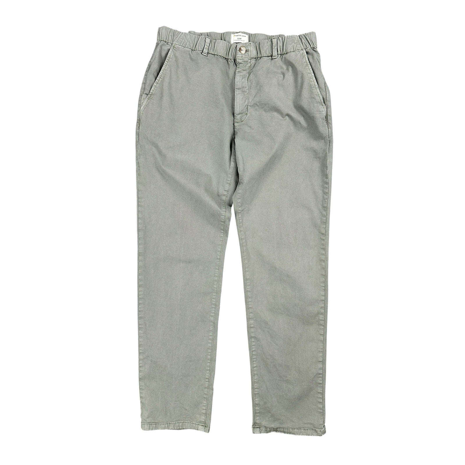Marine Layer Slim Straight Saturday Twill Chino Pants in Green Khaki — Size Large // Preowned