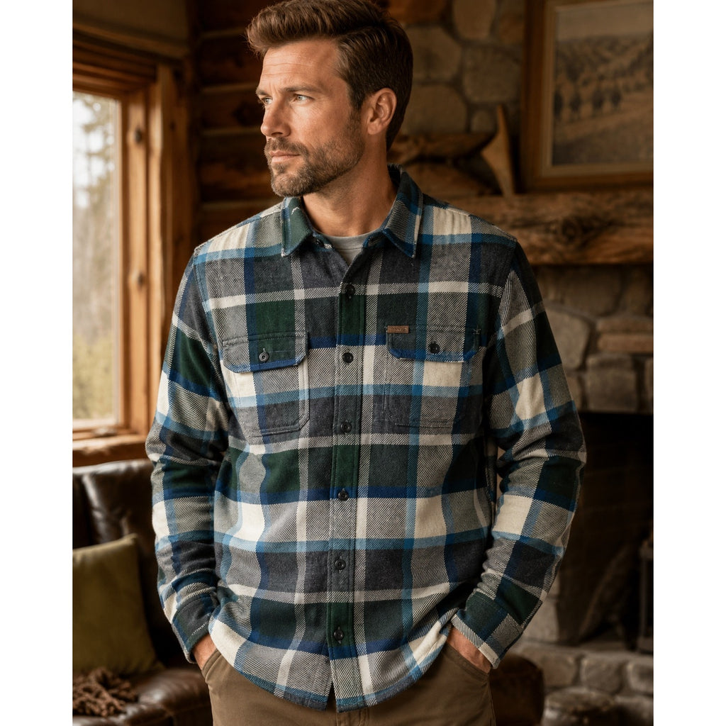 Orvis Big Bear Heavyweight Perfect Flannel Long Sleeve Button Shacket - Medium