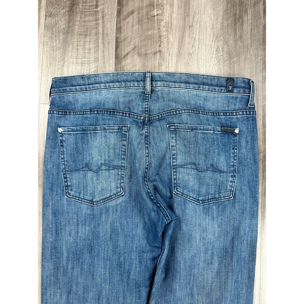 7 For All Mankind Austyn Luxe Performance Relaxed Straight Leg Jean in Medium Wash — Size 36
