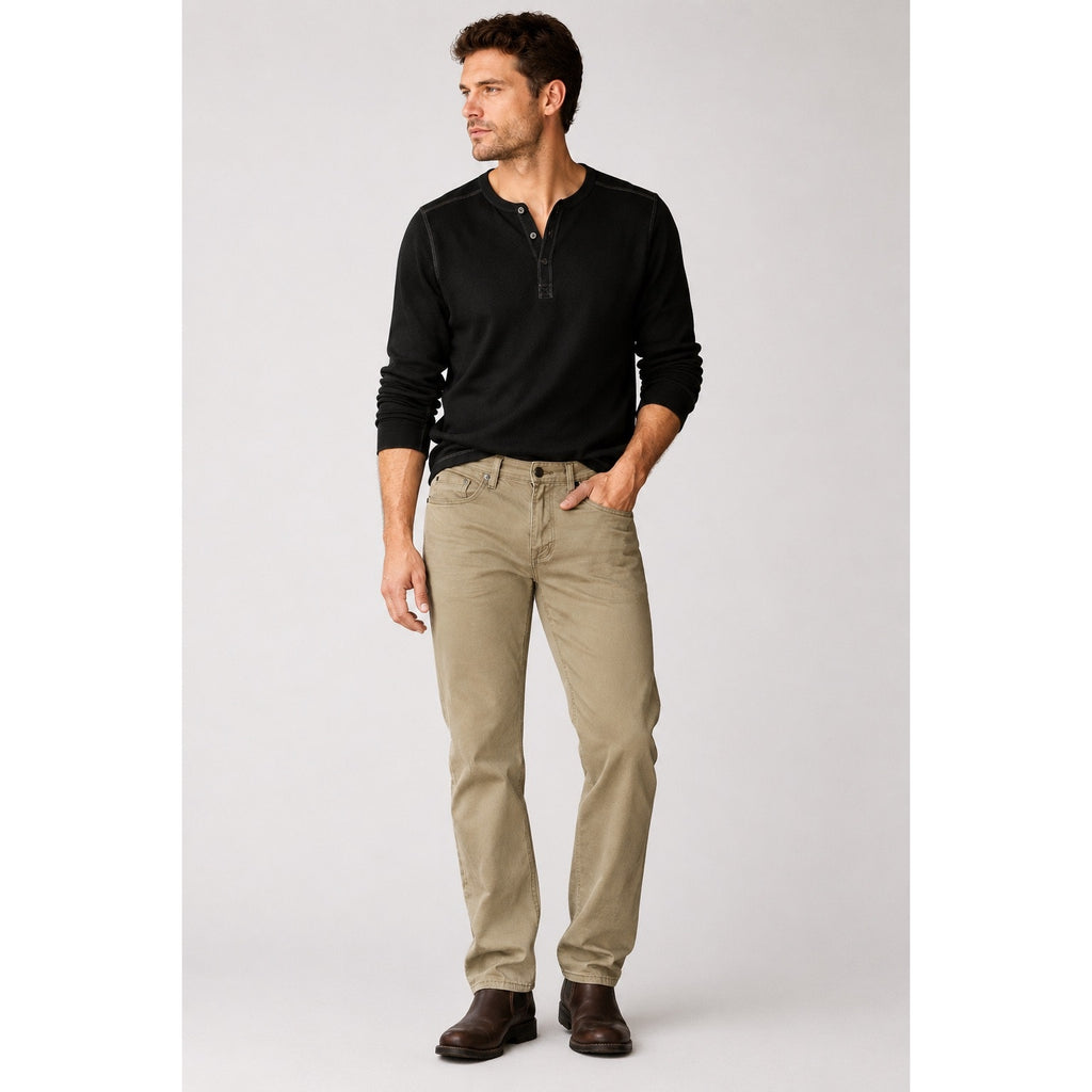 Buffalo David Bitton Six-X Straight Leg Twill Pant in Tan Khaki — Approx. 33x32