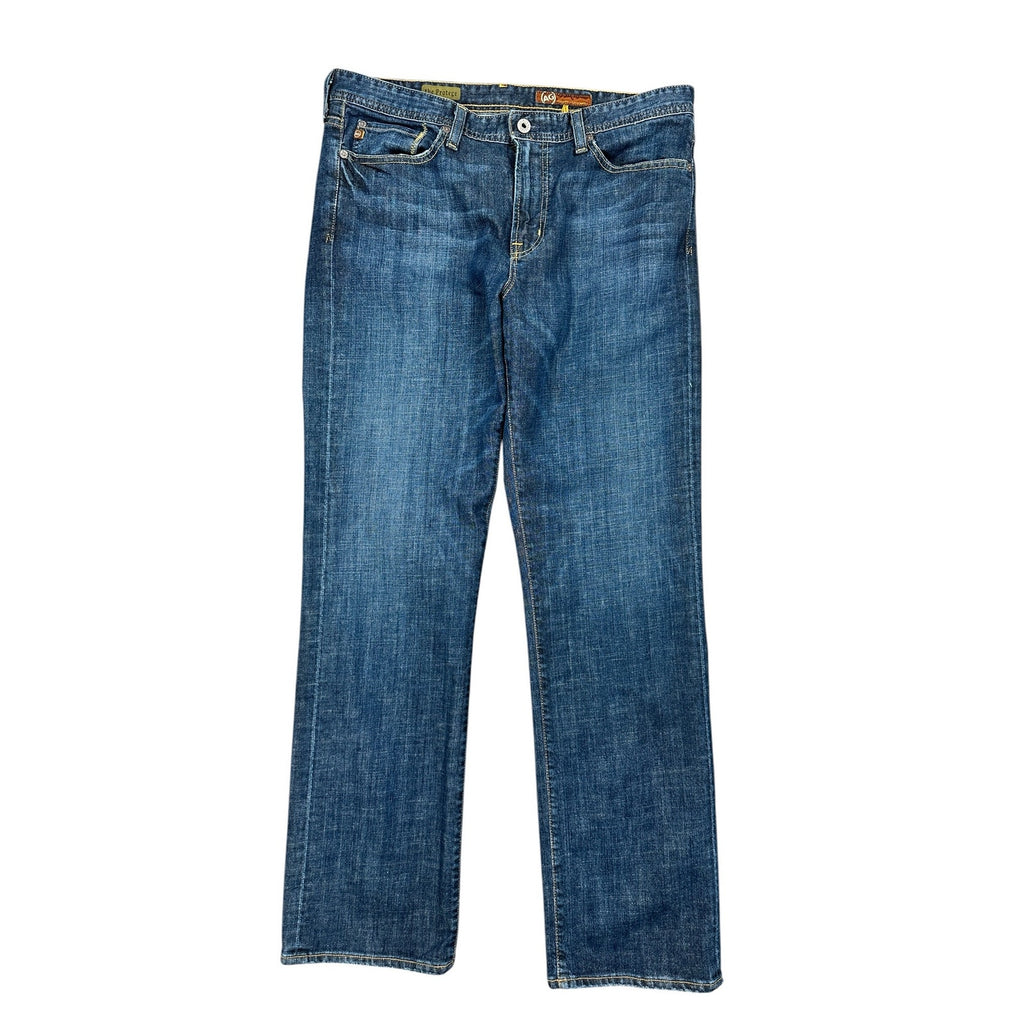 Adriano Goldschmied The Protégé Made in USA Brahms Straight Leg Jeans in Kelly Blue — Size 36x32 // Preowned