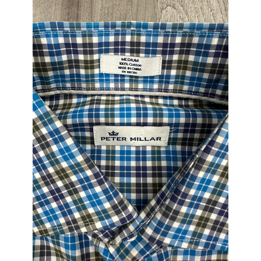 Peter Millar Crown Soft Plaid Classic Fit Long Sleeve Button Down Shirt — Size Medium // Preowned