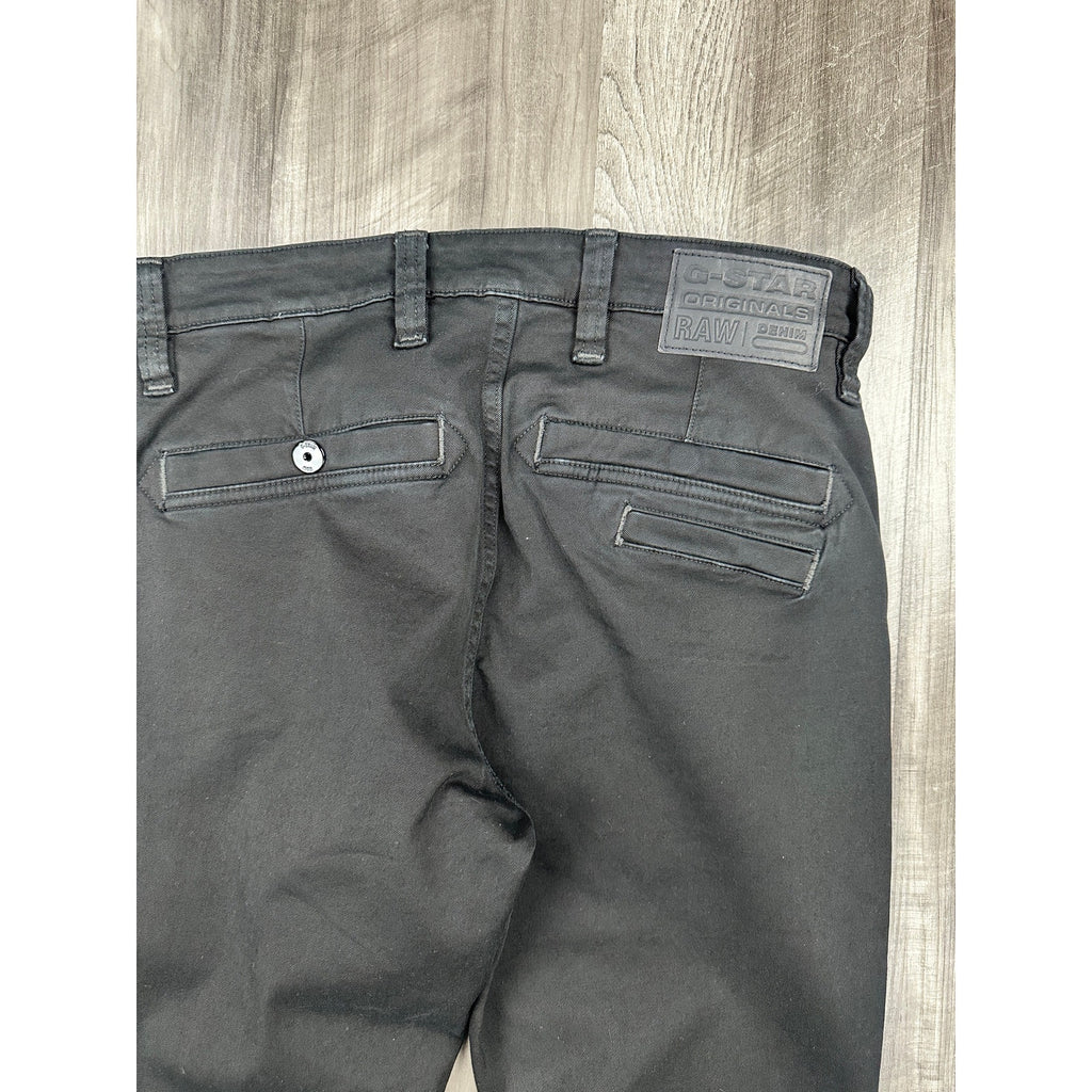 G-Star Raw Skinny Bracket Superstretch Twill Chino Pants in Dark Black — Size 33