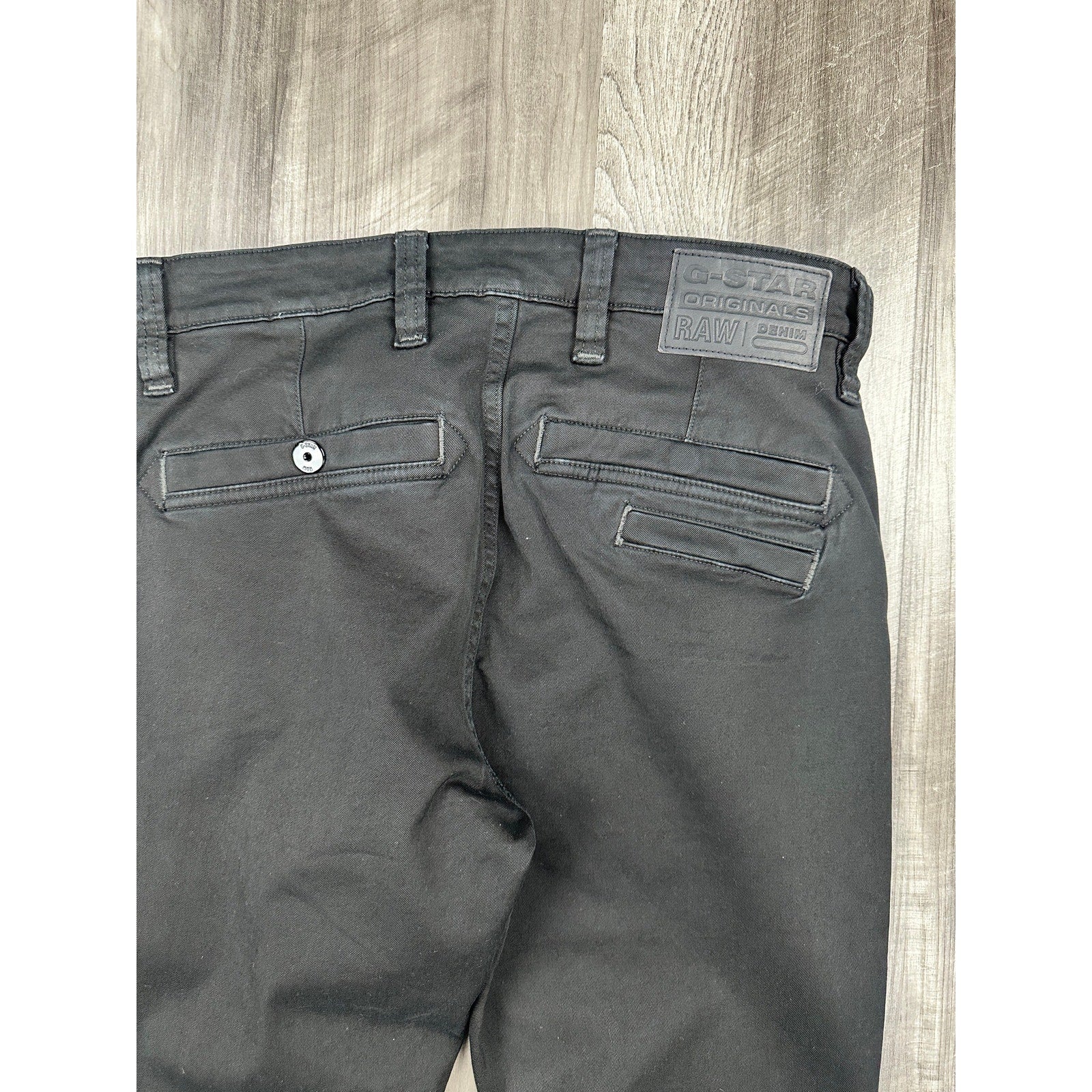 G-Star Raw Skinny Bracket Superstretch Twill Chino Pants in Dark Black — Size 33