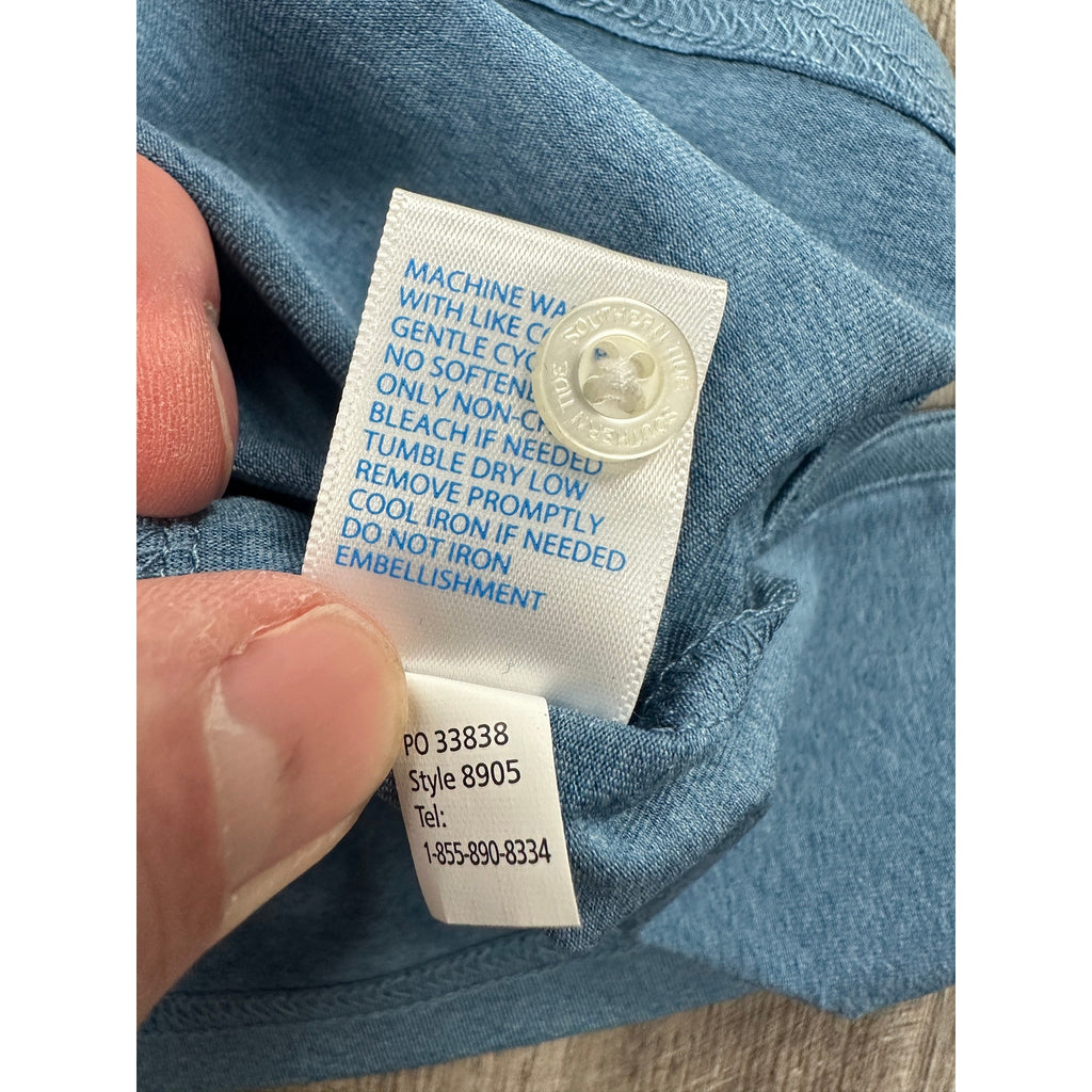Southern Tide Tide to Trail Pamona Stripe Heather Performance Polo — Size Medium