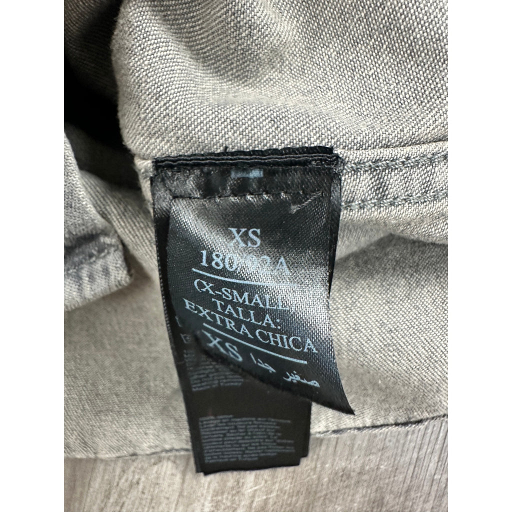 Allsaints Gino Distressed Denim Long Sleeve Pearl Snap in Gray — Size XS // Preowned