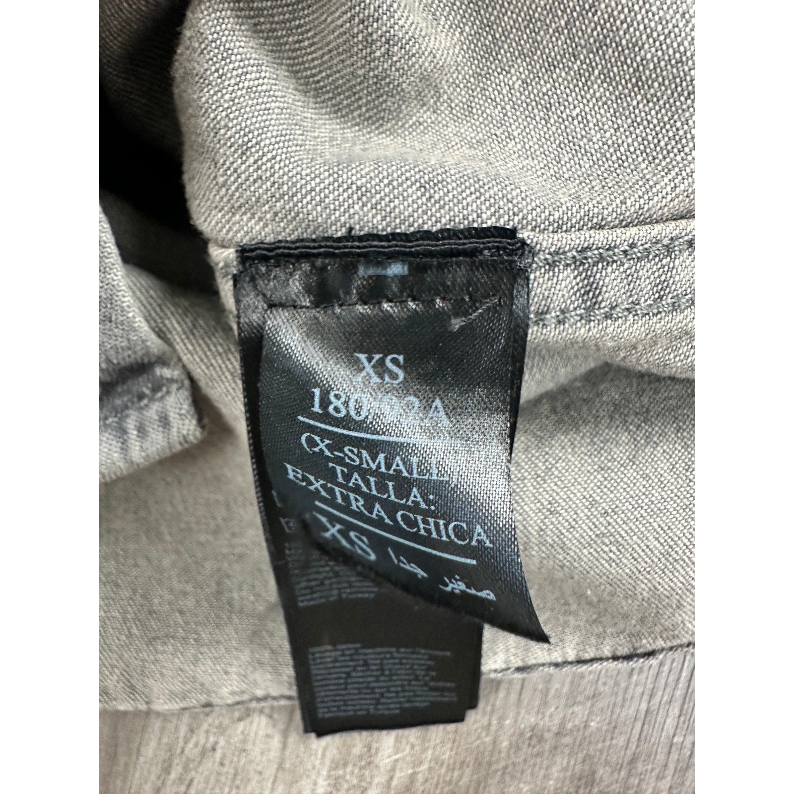 Allsaints Gino Distressed Denim Long Sleeve Pearl Snap in Gray — Size XS // Preowned