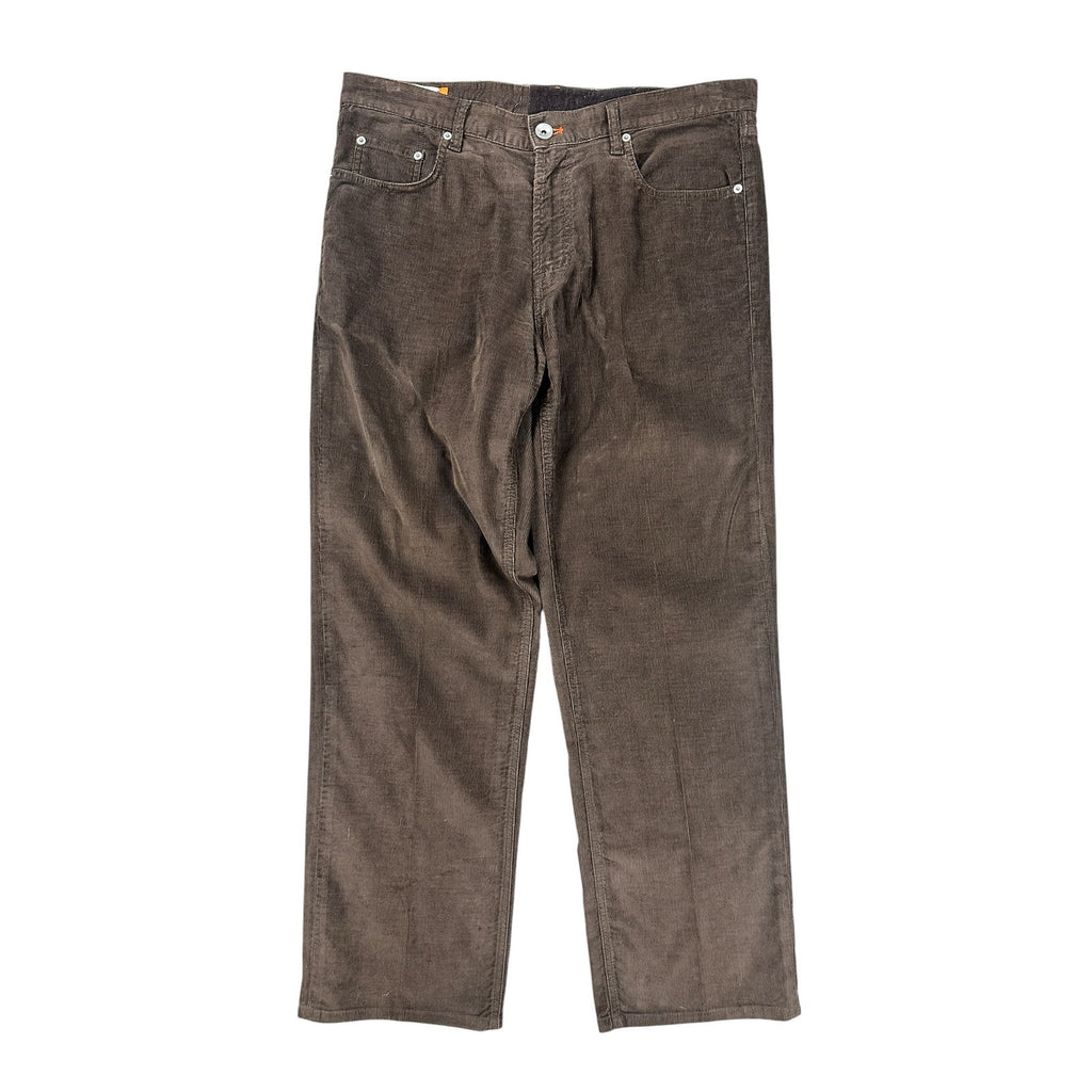 Façonnable Modele F40 Wide-Wale Corduroy Pants in Brown — Size 36