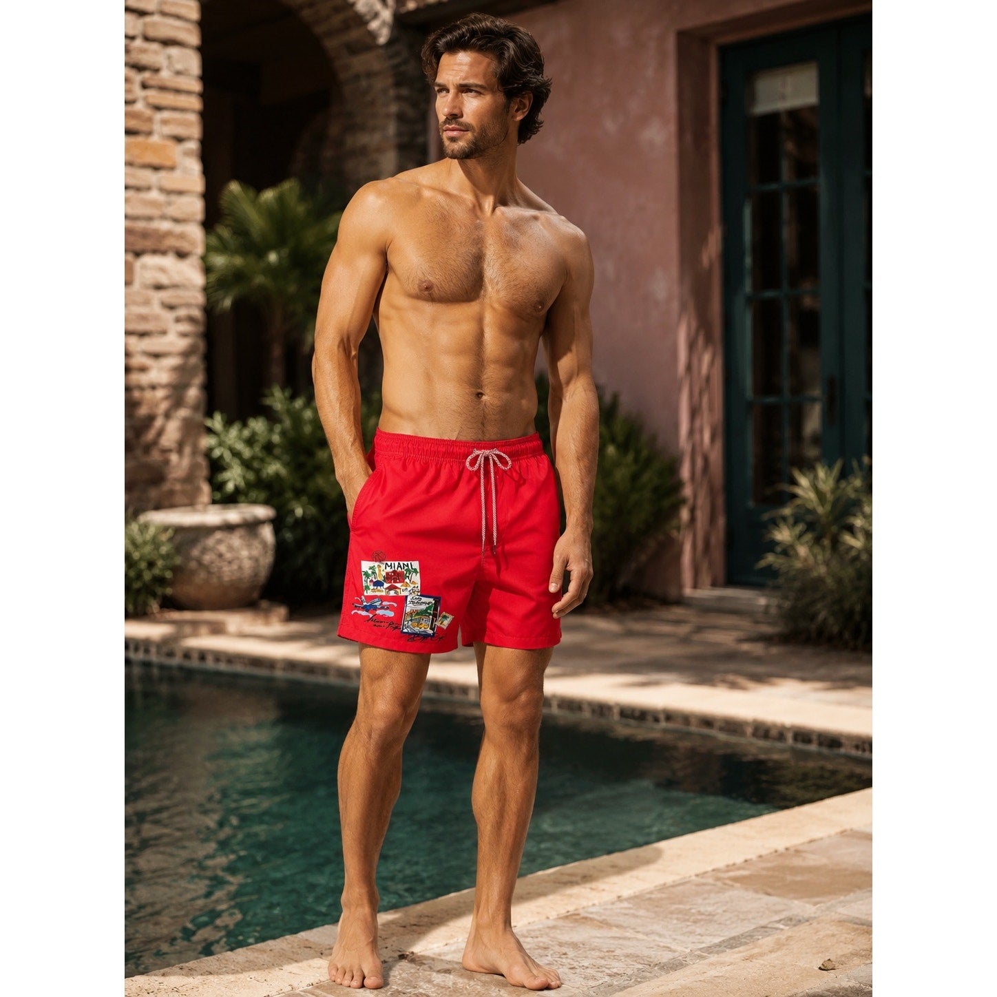 Robert Graham Traveling Swim Trunks Around the World — Size Large