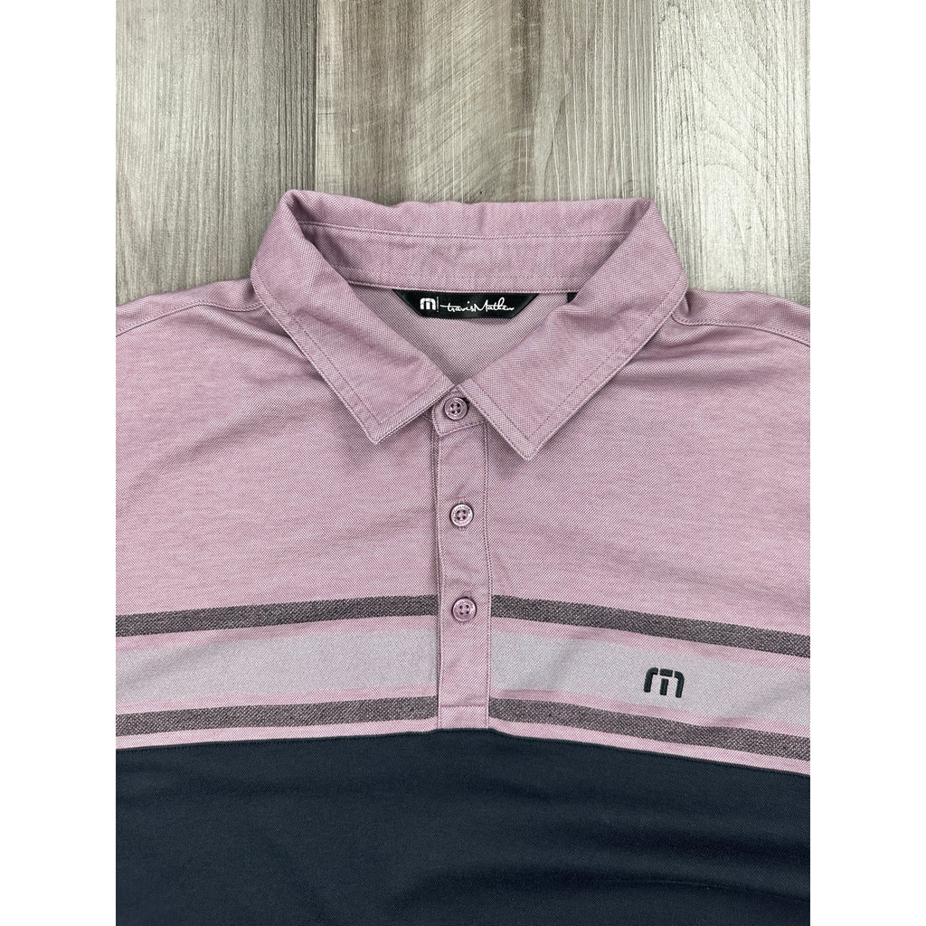 Travis Mathew We Have Fun Golf Polo in Light Purple, Black and Gray — Size XL // Preowned