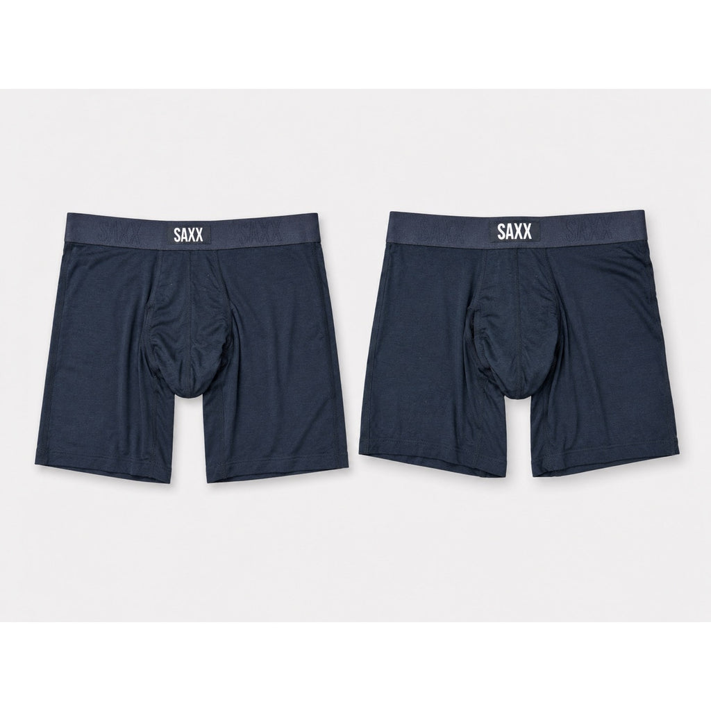 Saxx Vibe Xtra Ball Park Pouch Everyday Fly 6-Inch Boxer Brief 2-Pack in Black — Size Small