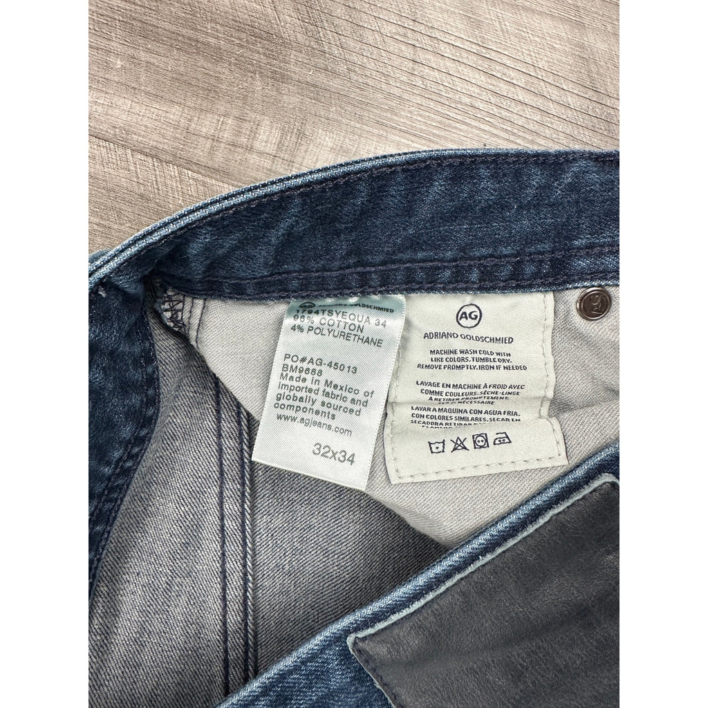AG Adriano Goldschmied Everett Slim Straight Denim 360 Jean in Blue — Size 32x34 // Preowned