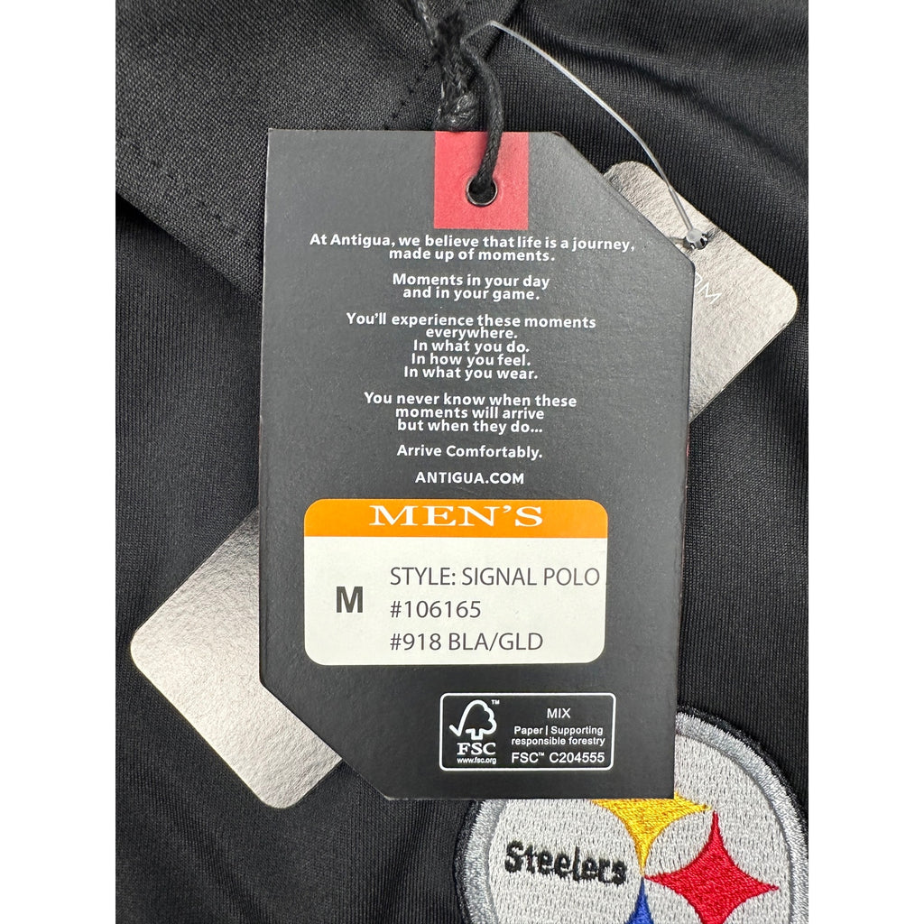 Antigua Pittsburgh Steelers Signal Performance Polo — Size Medium