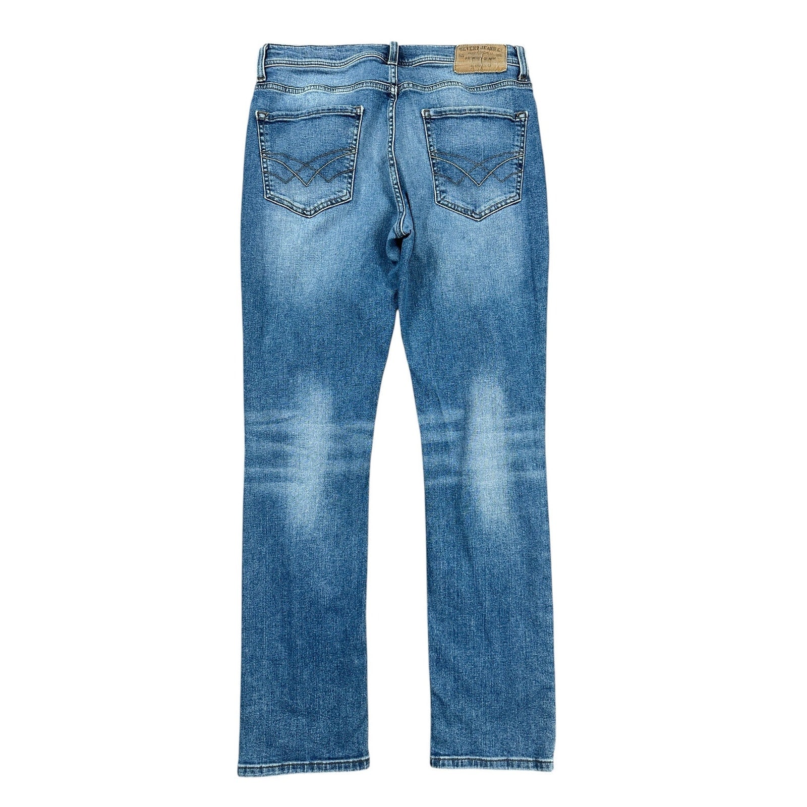 Seven7 Jean Co. Slim Straight Leg Premium Denim Jean in Light Wash — 32x32