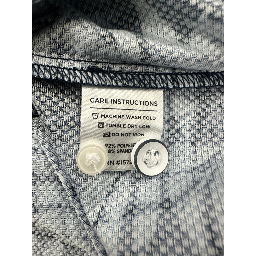 Mizzen+Main Halyard Navy Tropical Trim No Tuck Short Sleeve Button Down — Size Small