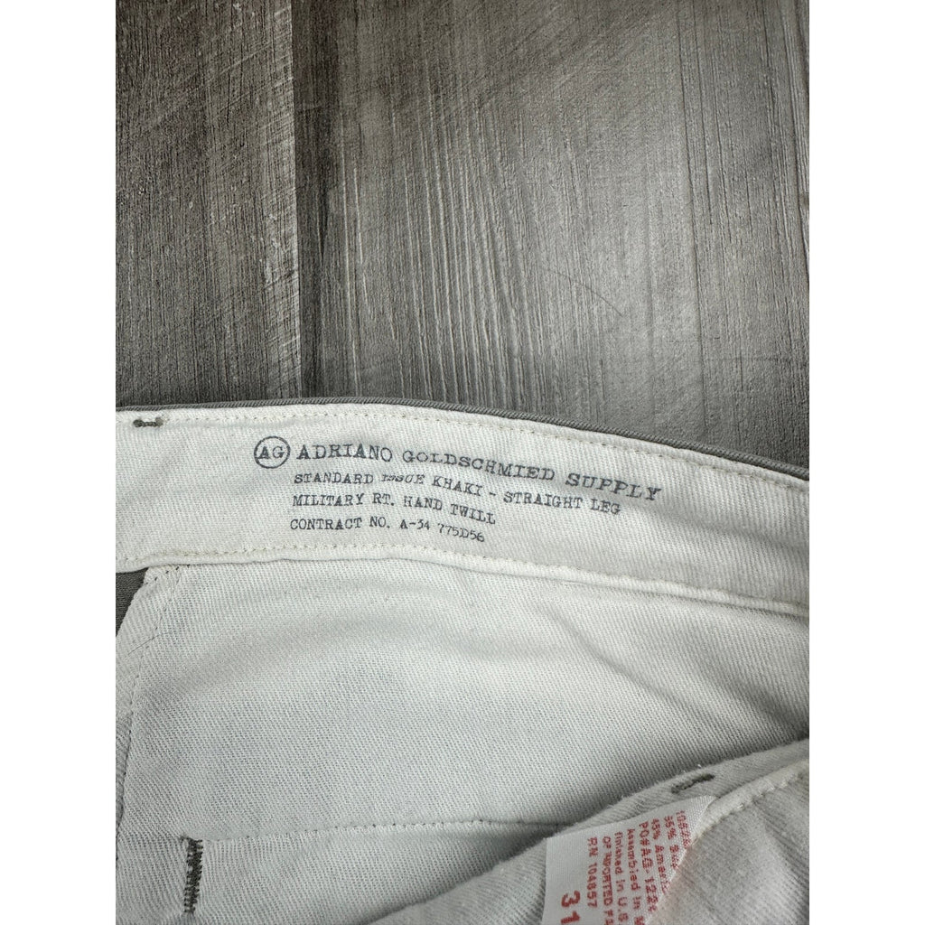 AG Adriano Goldschmied Supply Standard Issue Khaki Straight Leg Military Hand Twill Chino Pants — Size 31 // Preowned