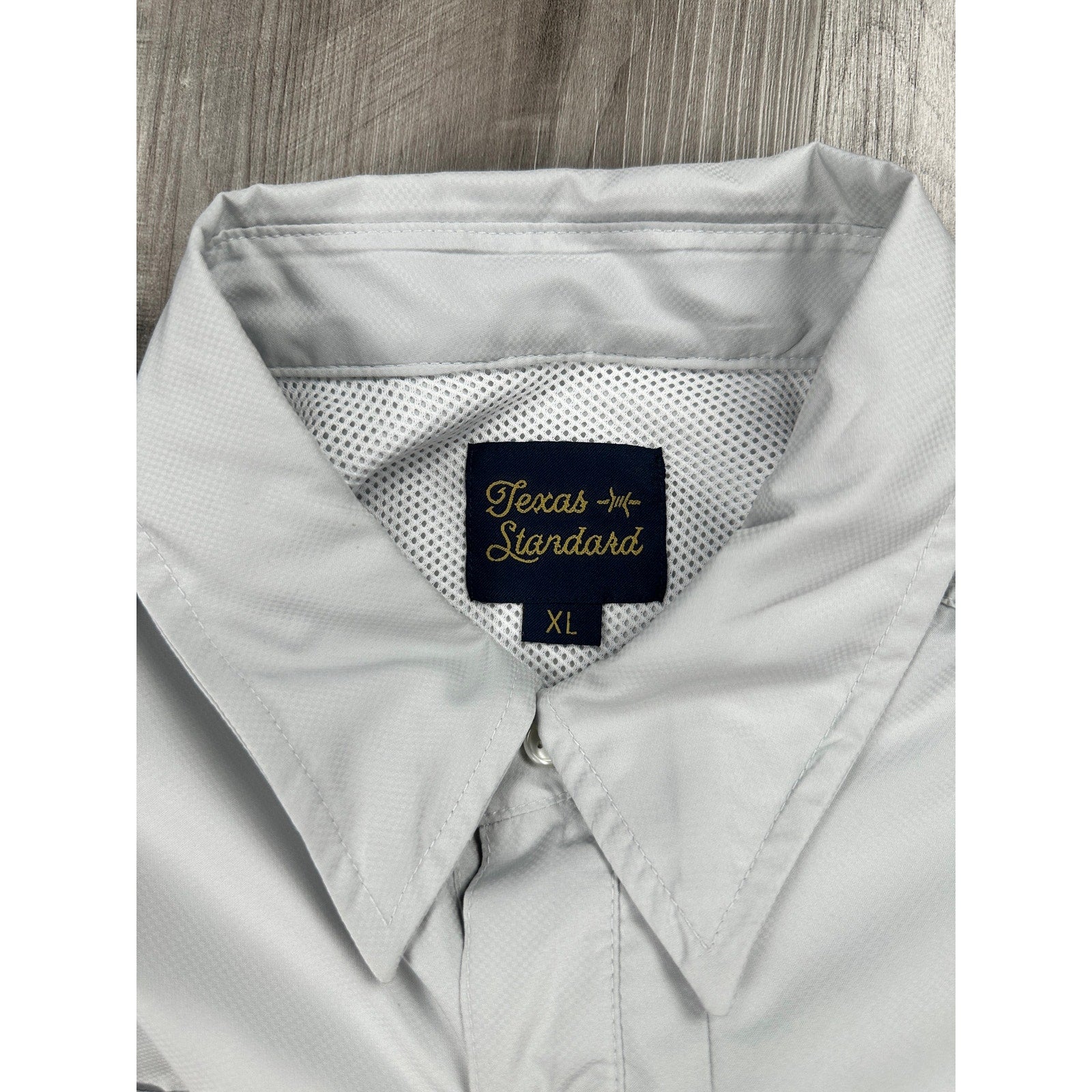 Texas Standard Guayabera Libre Western Performance Shirt in Gray and Orange — Size XL // Preowned