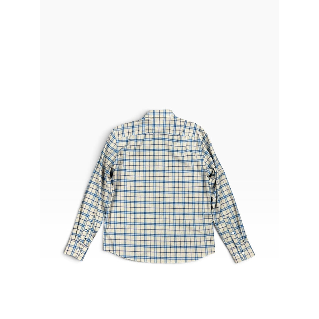UNTUCKit Avesso Slim Fit Wrinkle Free Flannel Plaid Long Sleeve Shirt in Tan, Blue, Black, Pink — Size Large // Preowned
