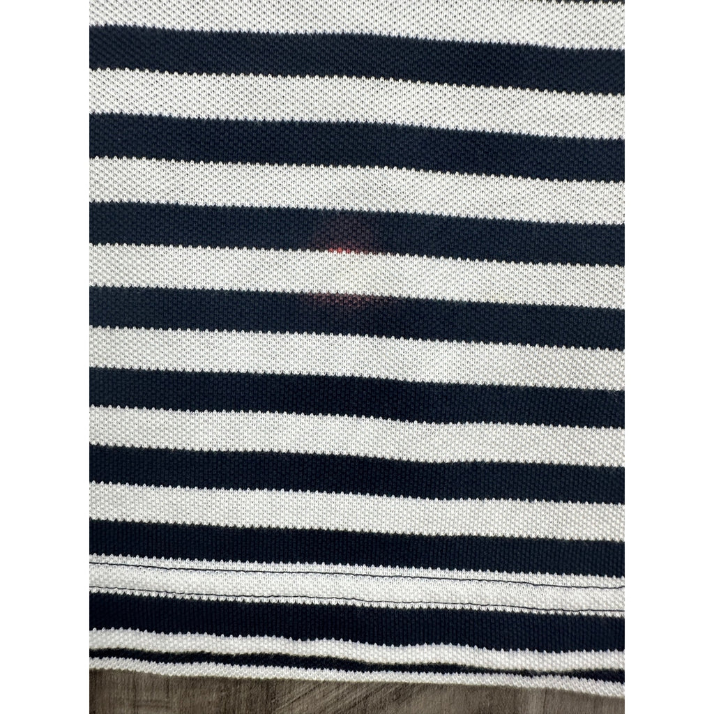Fred Perry Slim Fit Striped Pique Polo in Navy White Red Blue — Size XL // Preowned