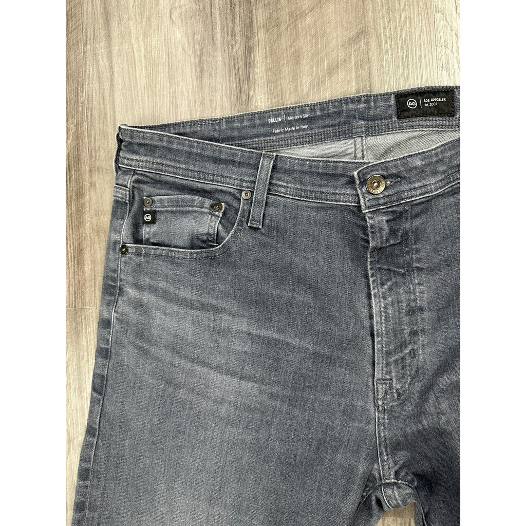AG Adriano Goldschmied Tellis Modern Slim Jeans in Strayhorn Gray — Size 38 // Preowned