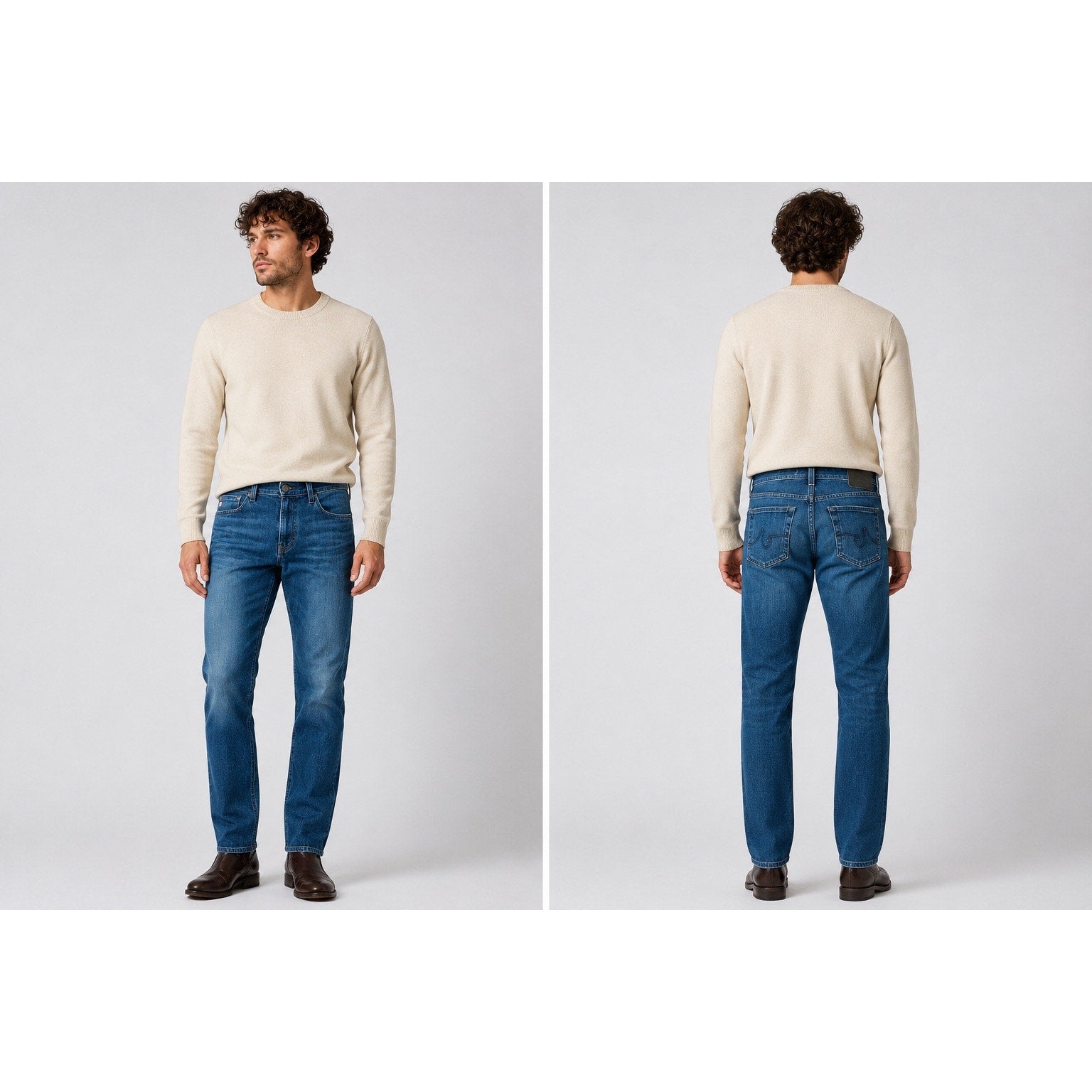 AG Adriano Goldschmied Everett Slim Straight Denim 360 Jean in Blue — Size 32x34 // Preowned
